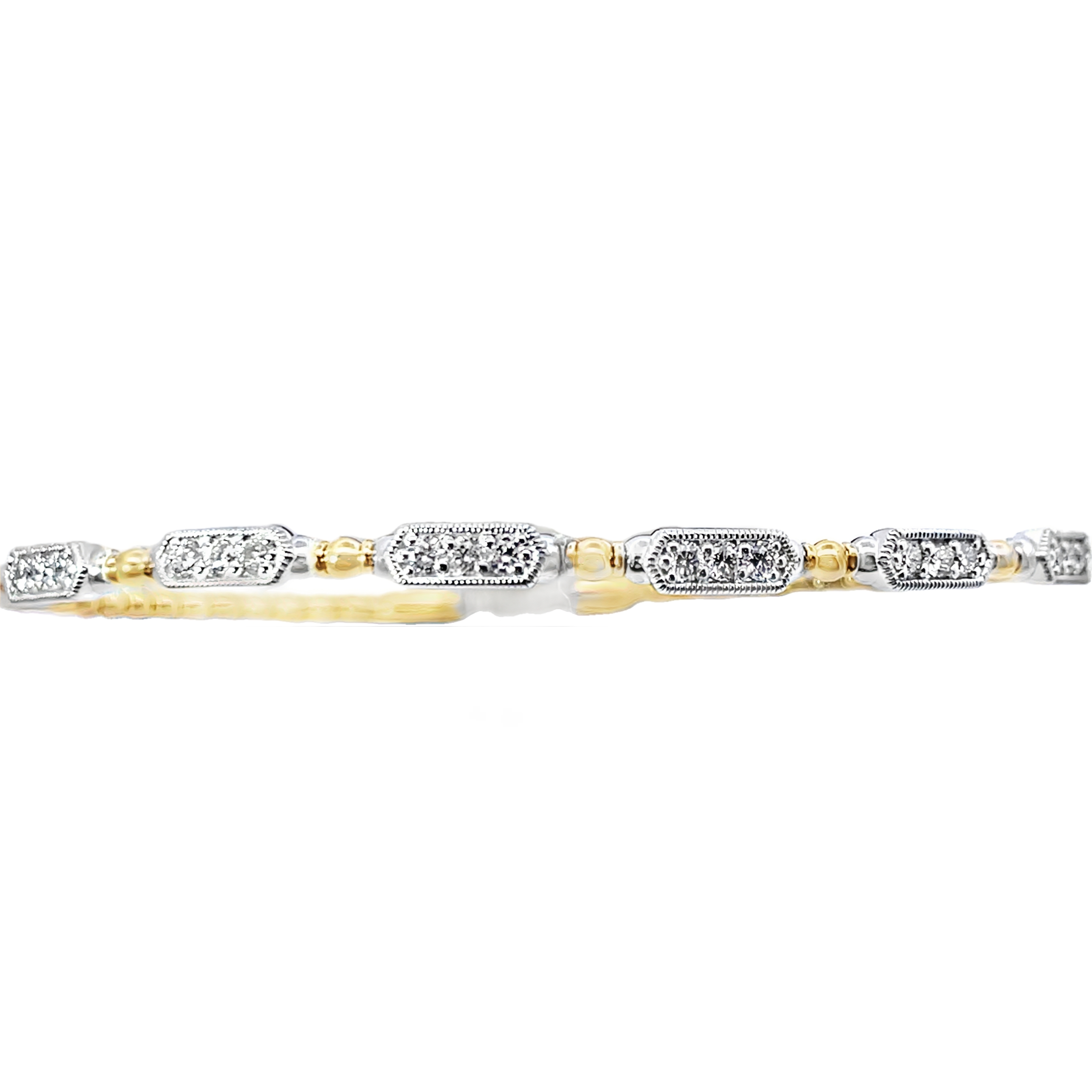 .54CTW 6-STATIONS 18 ROUND DIAMOND TT FLEX BANGLE 14KYW