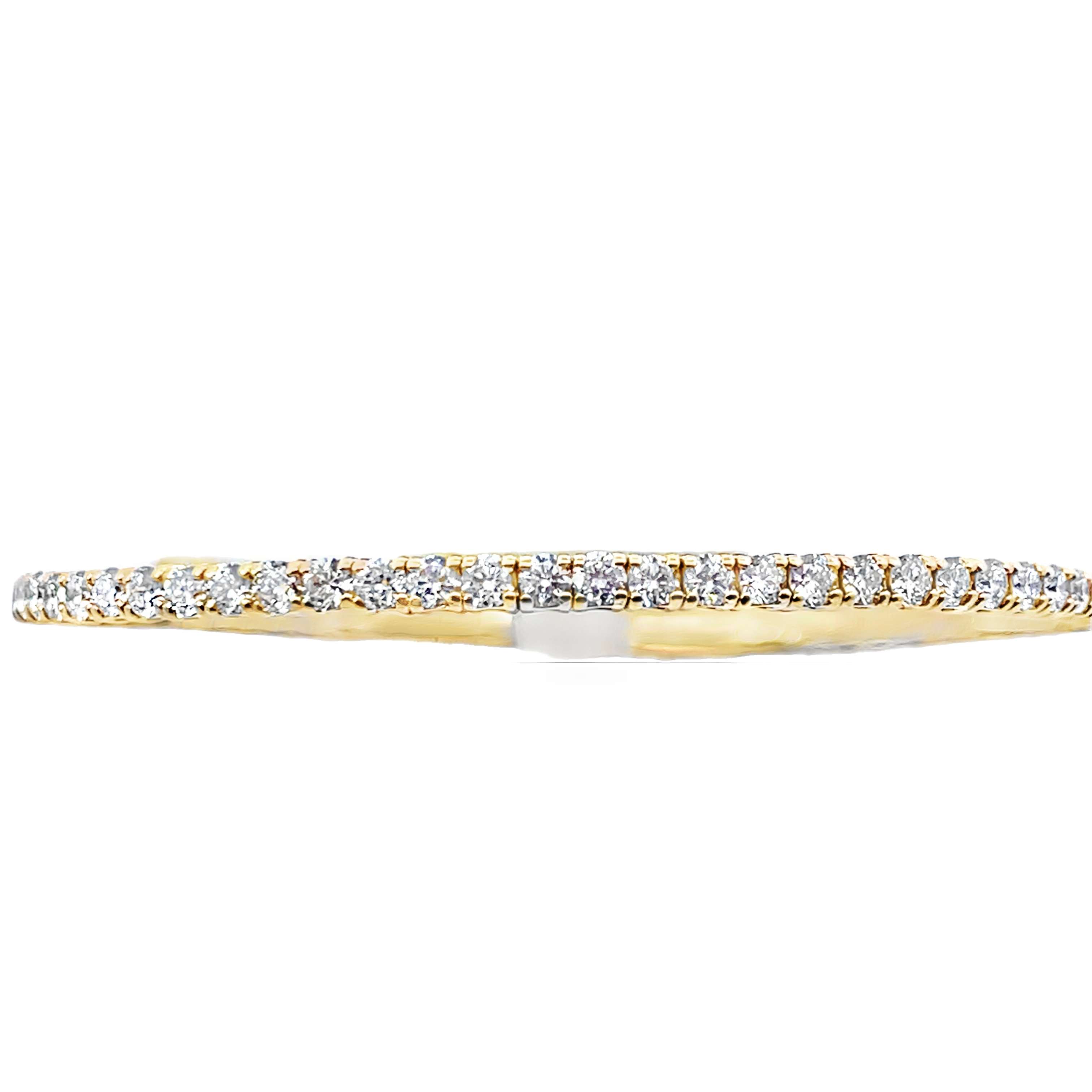 4.00CTW 59 ROUND DIAMOND FLEX BANGLE 14KY
