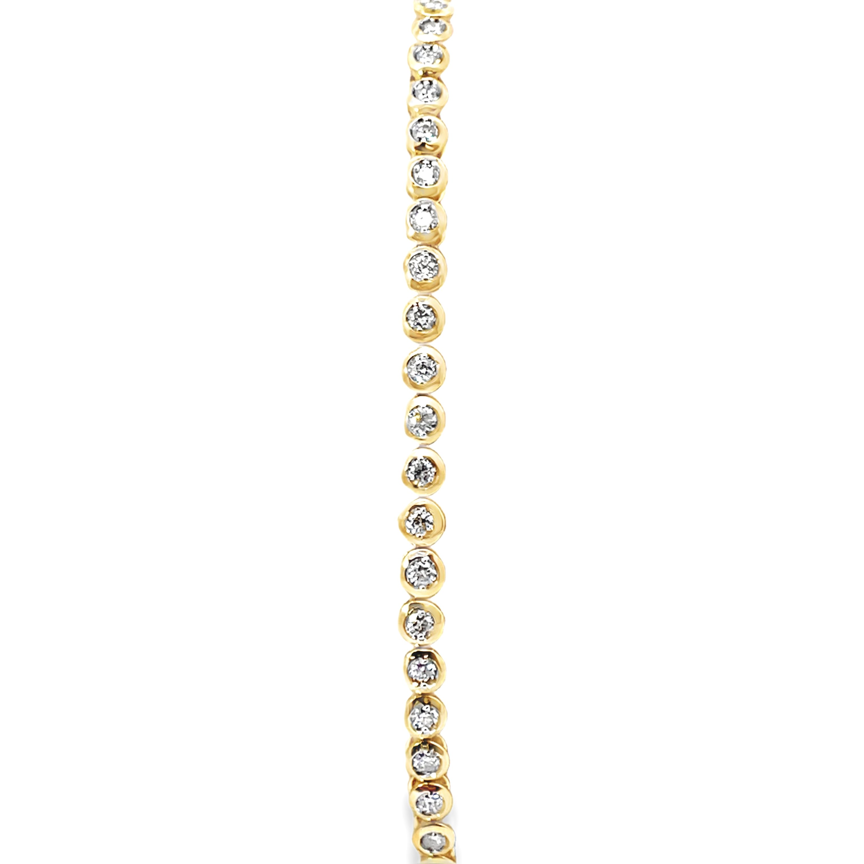 1.04CTW 58 ROUND DIAMOND BEZEL-SET LOOK TENNIS BRACELET 14KY