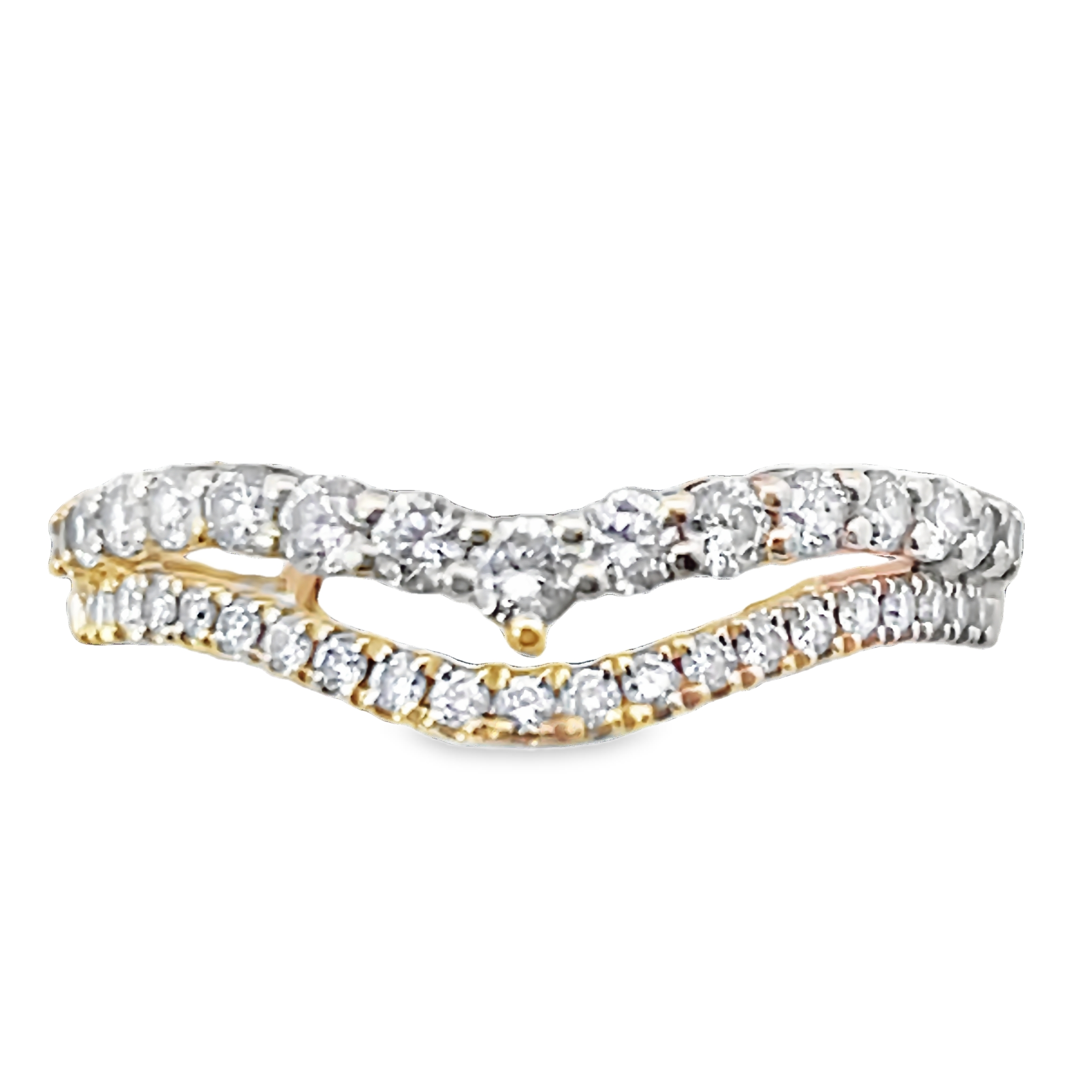 1/2CTW LDS 2-ROW CURVED V BAND CONTAINING: 36 ROUND DIAMONDS 14KY