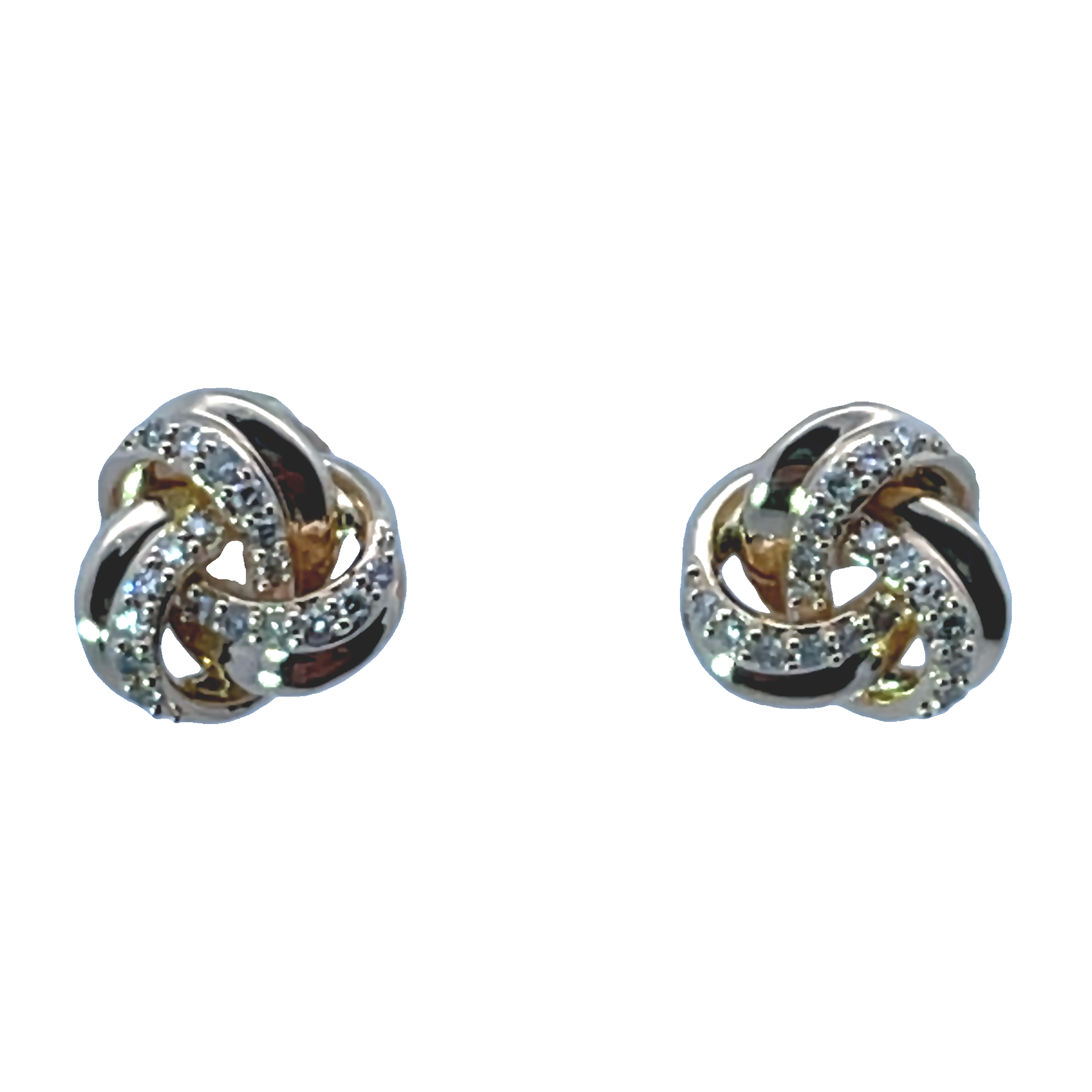 1/6CTW 36 ROUND DIAMOND KNOT EARRINGS 10KY