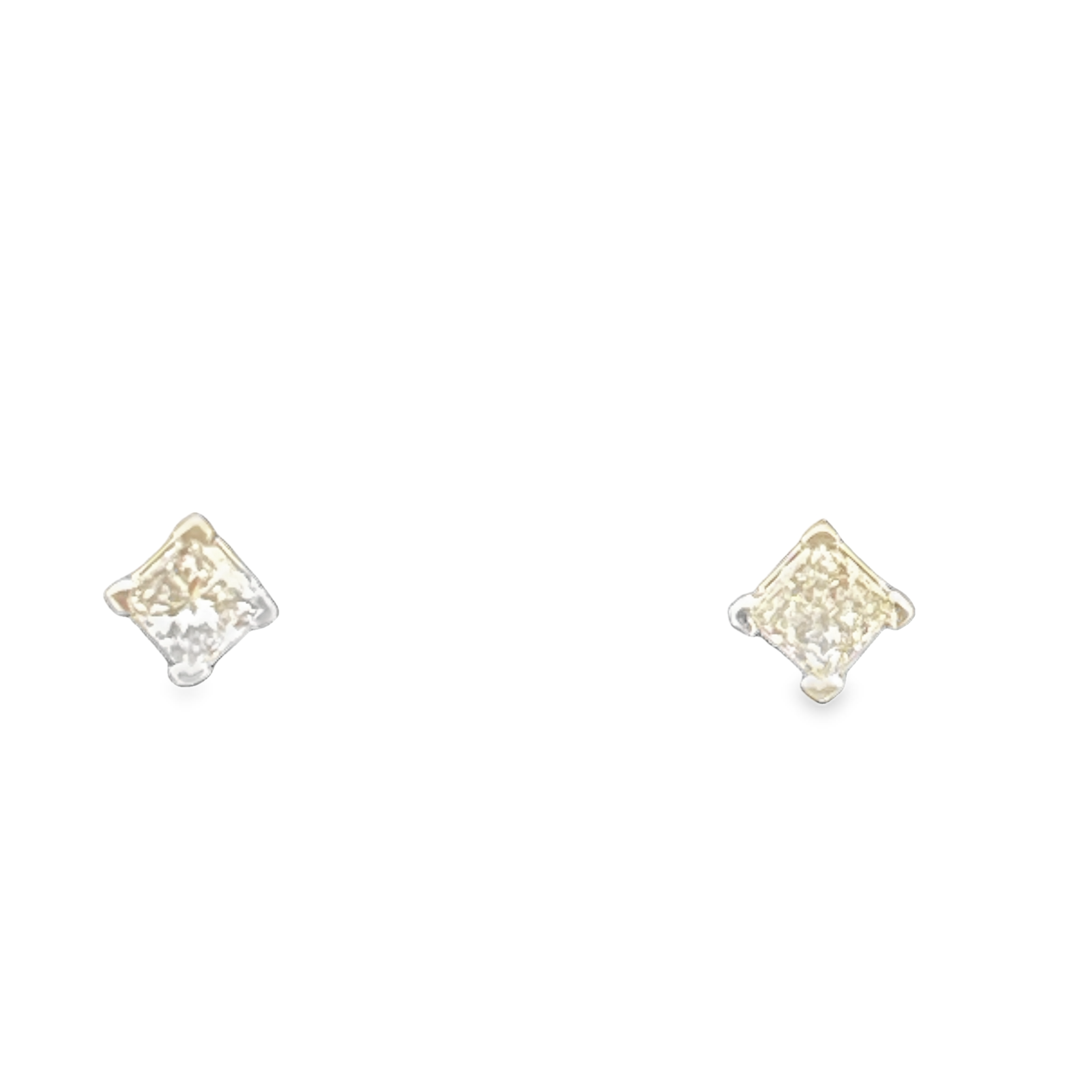 .28CTW PRINC DIA STUD EARRINGS G-H SI1 14KW  2.9MM
