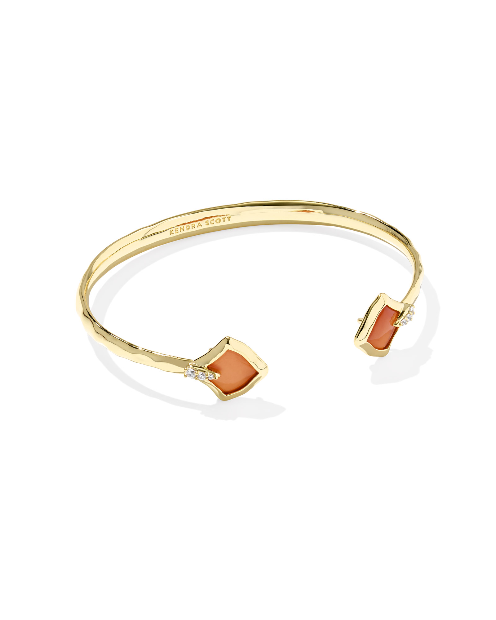 KENDRA SCOTT JOELLE PAPAYA MOTHER OF PEARL GOLD TONE CUFF BRACELET