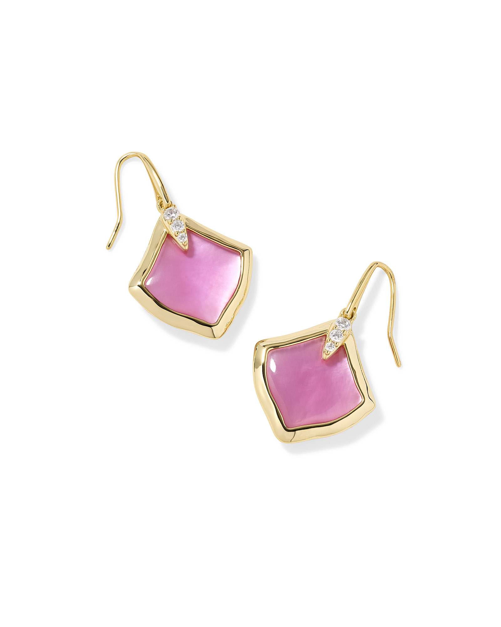 KENDRA SCOTT JOELLE AZALEA ILLUSION GOLD TONE DROP EARRINGS