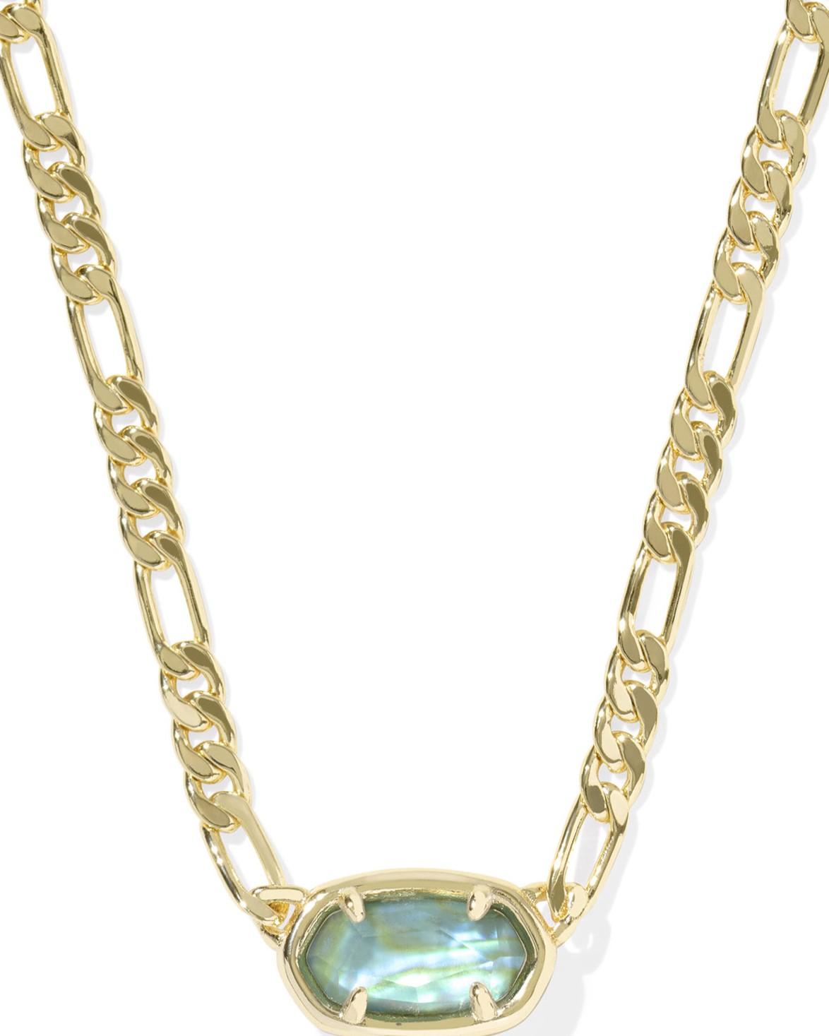 KENDRA SCOTT ELISA DEEP AQUA ILLUSION GOLD TONE FIGARO PENDANT NECKLACE