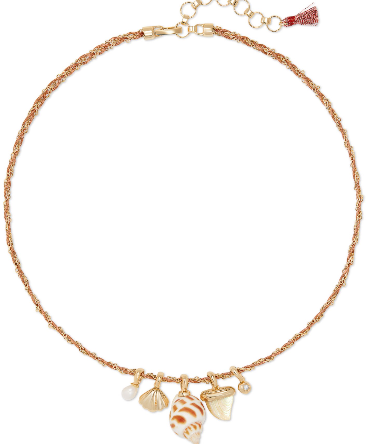 KENDRA SCOTT OLEANA IRIDESCENT ABALONE GOLD TONE CHARM NECKLACE