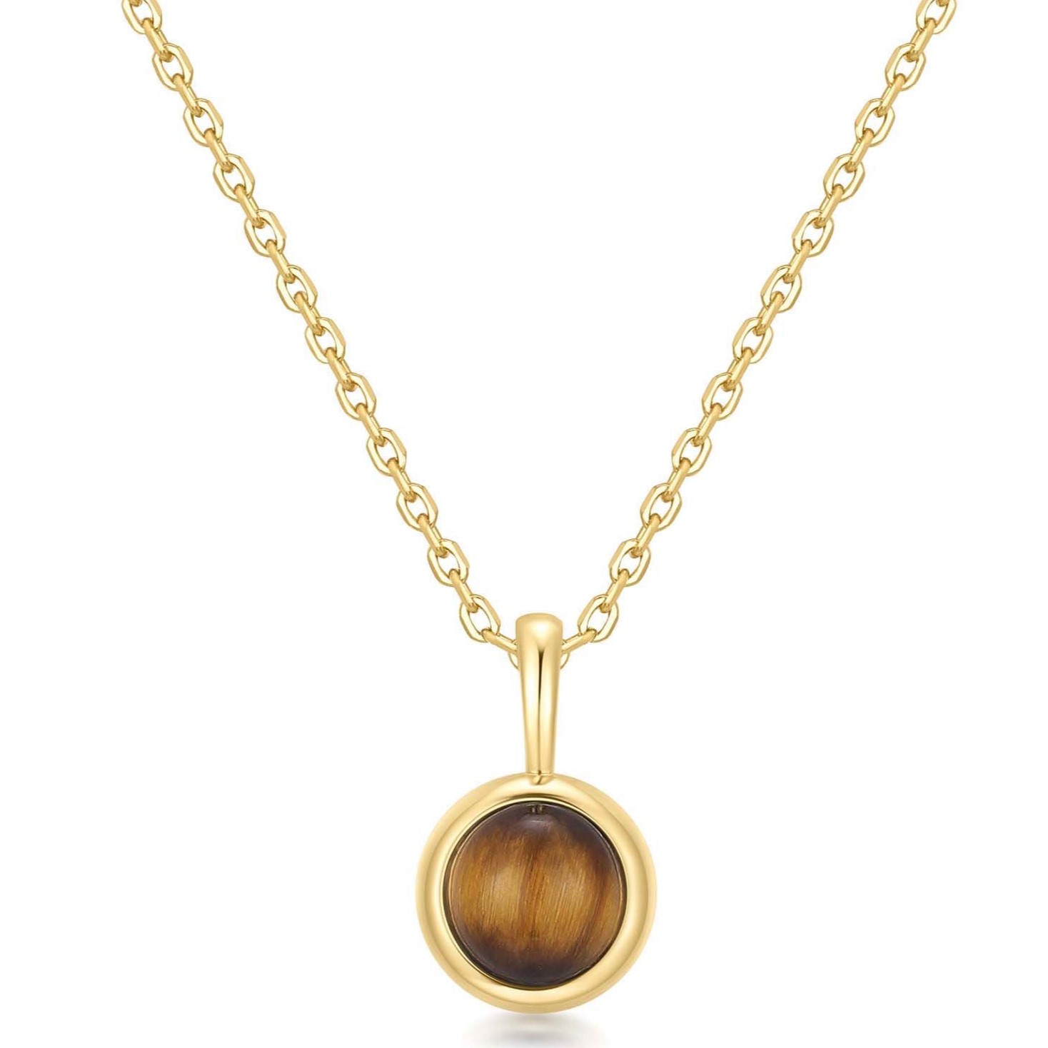 ANIA HAIE GOLD TIGER EYE PENDANT NECKLACE