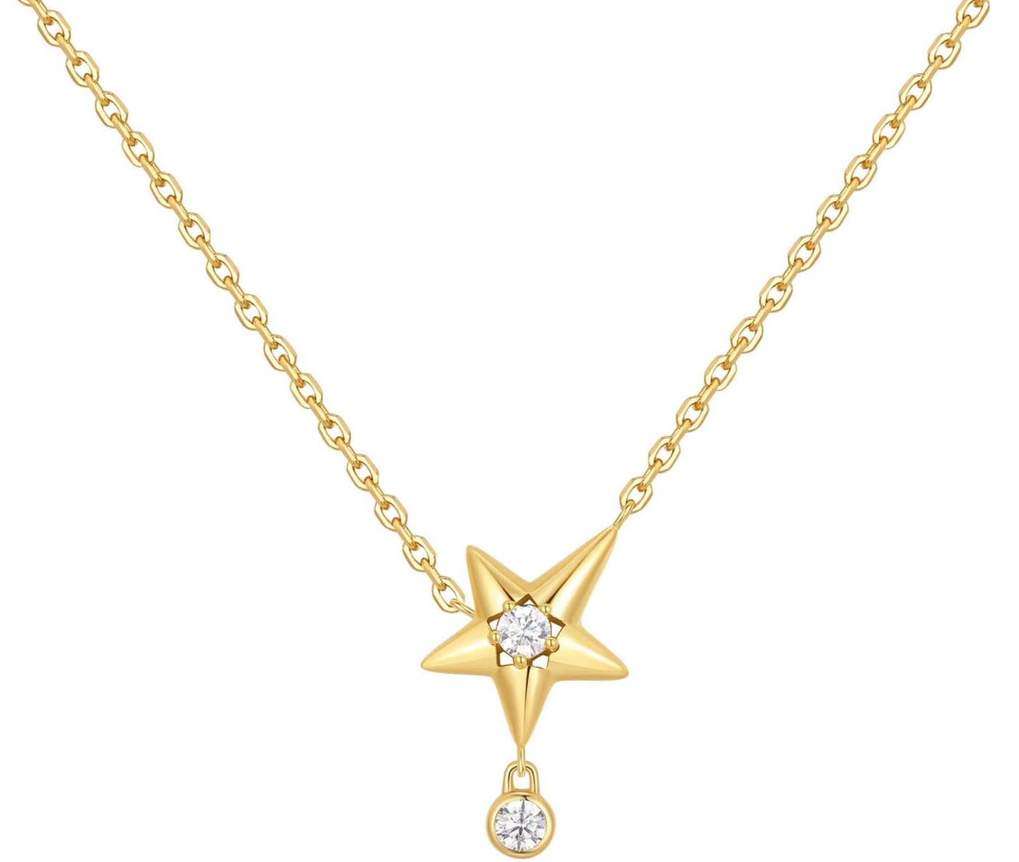 ANIA HAIE GOLD SPARKLING STAR DROP NECKLACE