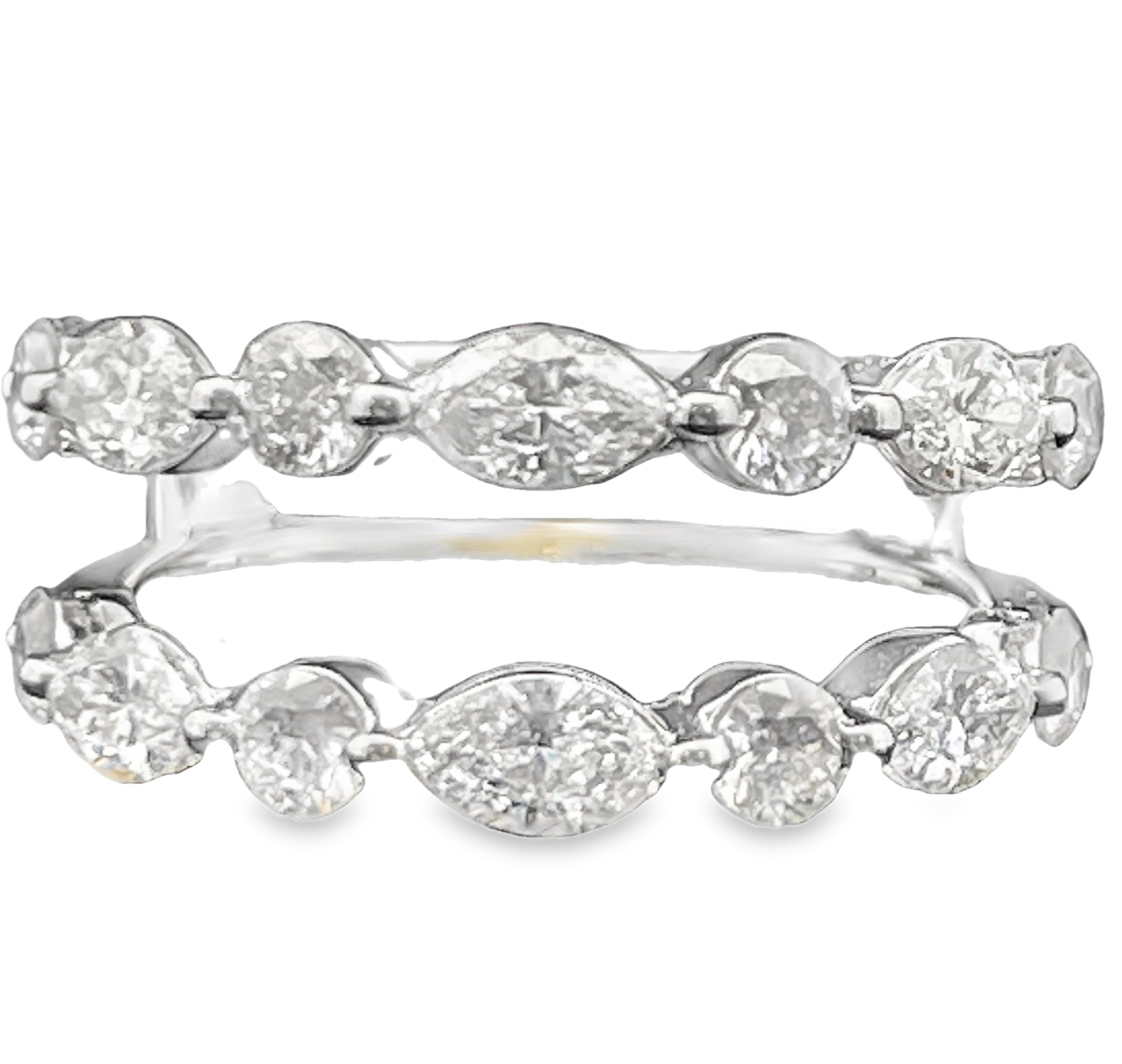 1.50CTW DIAMOND RING JACKET CONTAINING: 8 ROUND DIAMONDS + 6 MARQUISE DIAMONDS 14KW