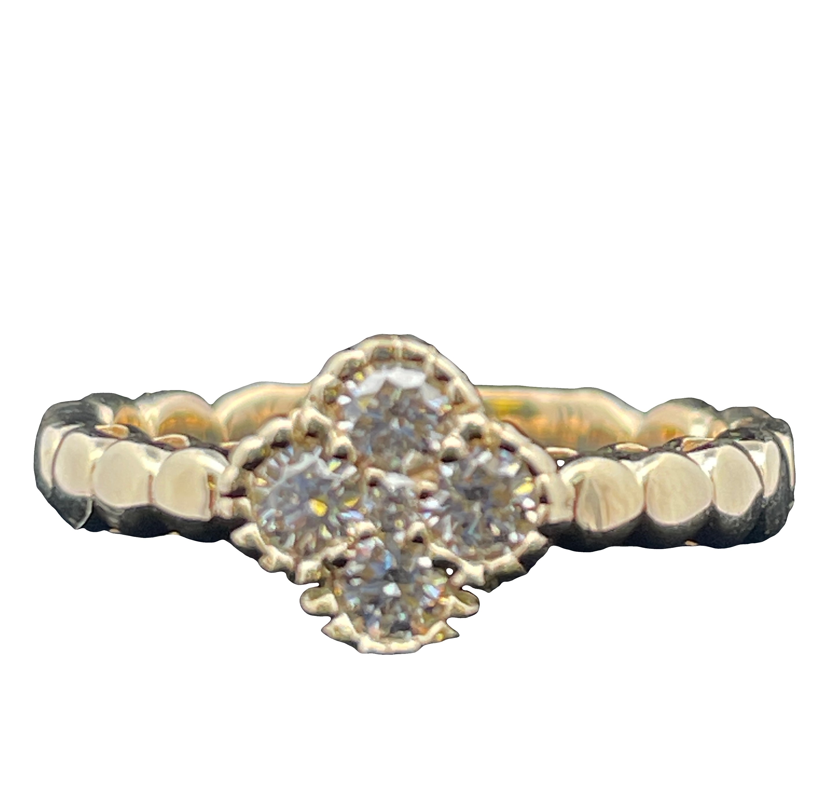 .33CTW LDS DIAMOND QUATREFOIL RING CONTAINING: 5 ROUND DIAMONDS 14KY