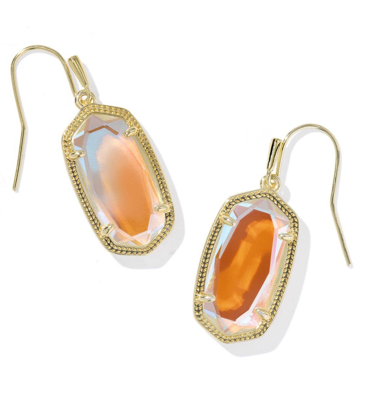 KENDRA SCOTT DANI DICHROIC GLASS GOLD TONE EARRINGS