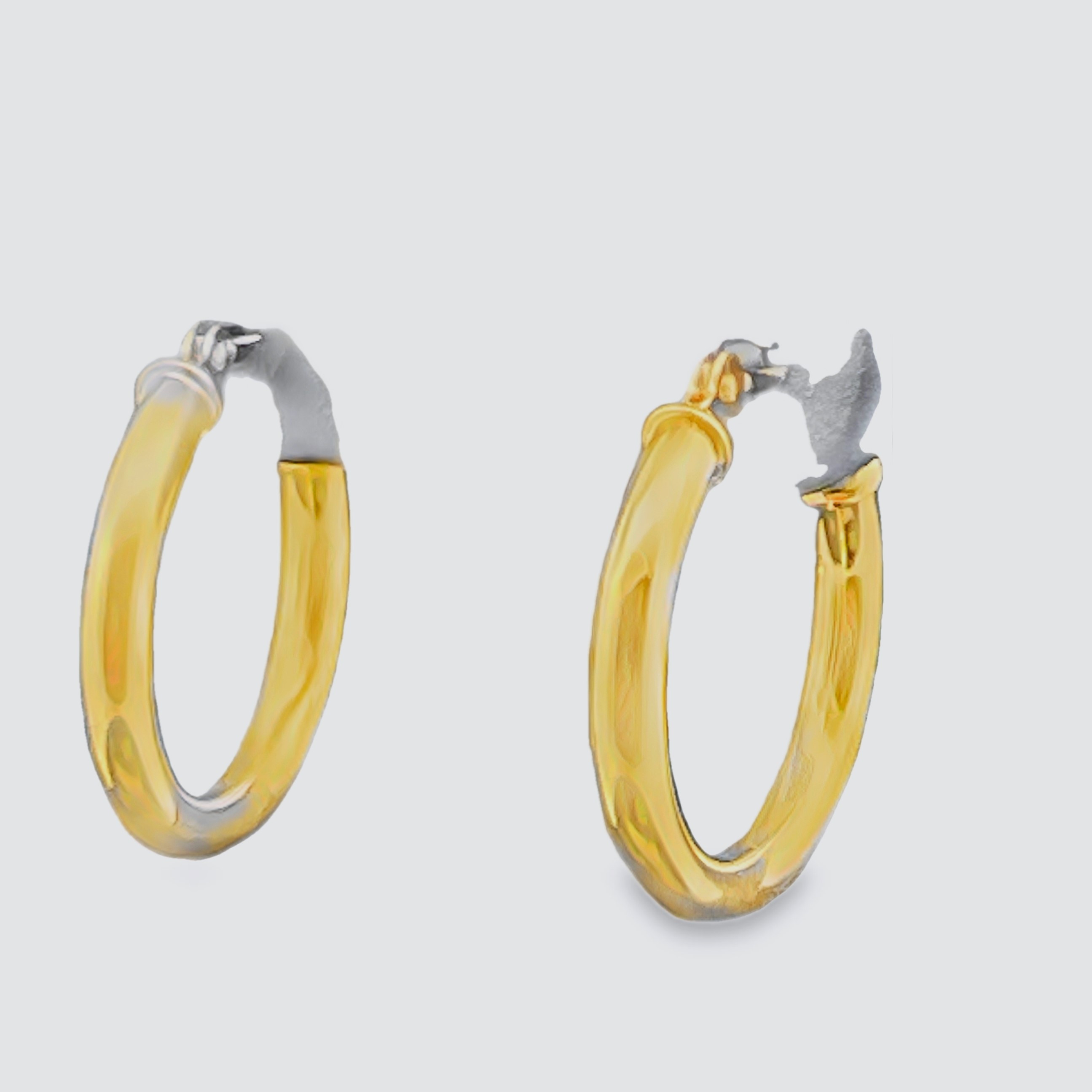 2X15MM ROUND TUBE HOOP EARRINGS 14KY