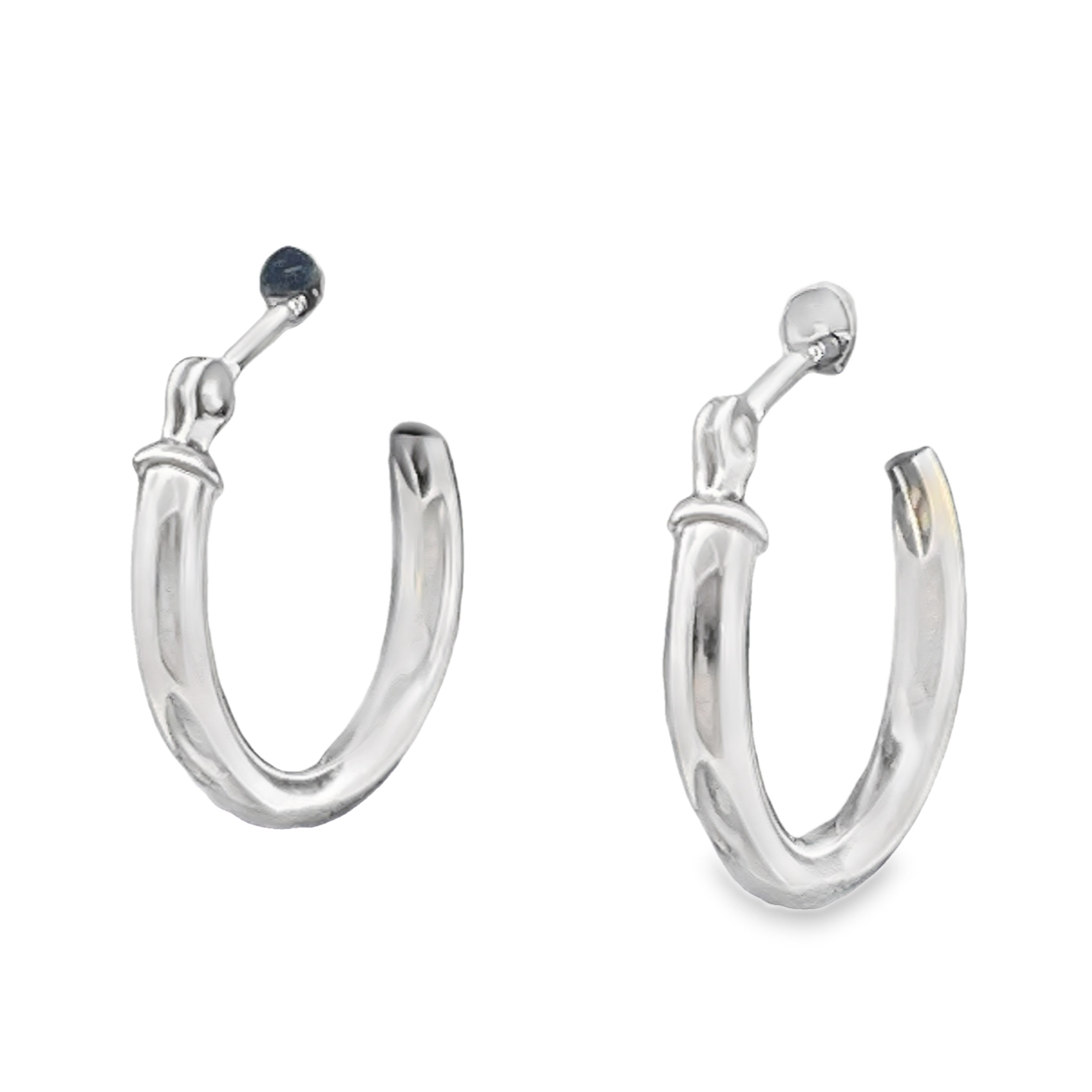 2X15MM ROUND TUBE HOOP EARRINGS 14KW