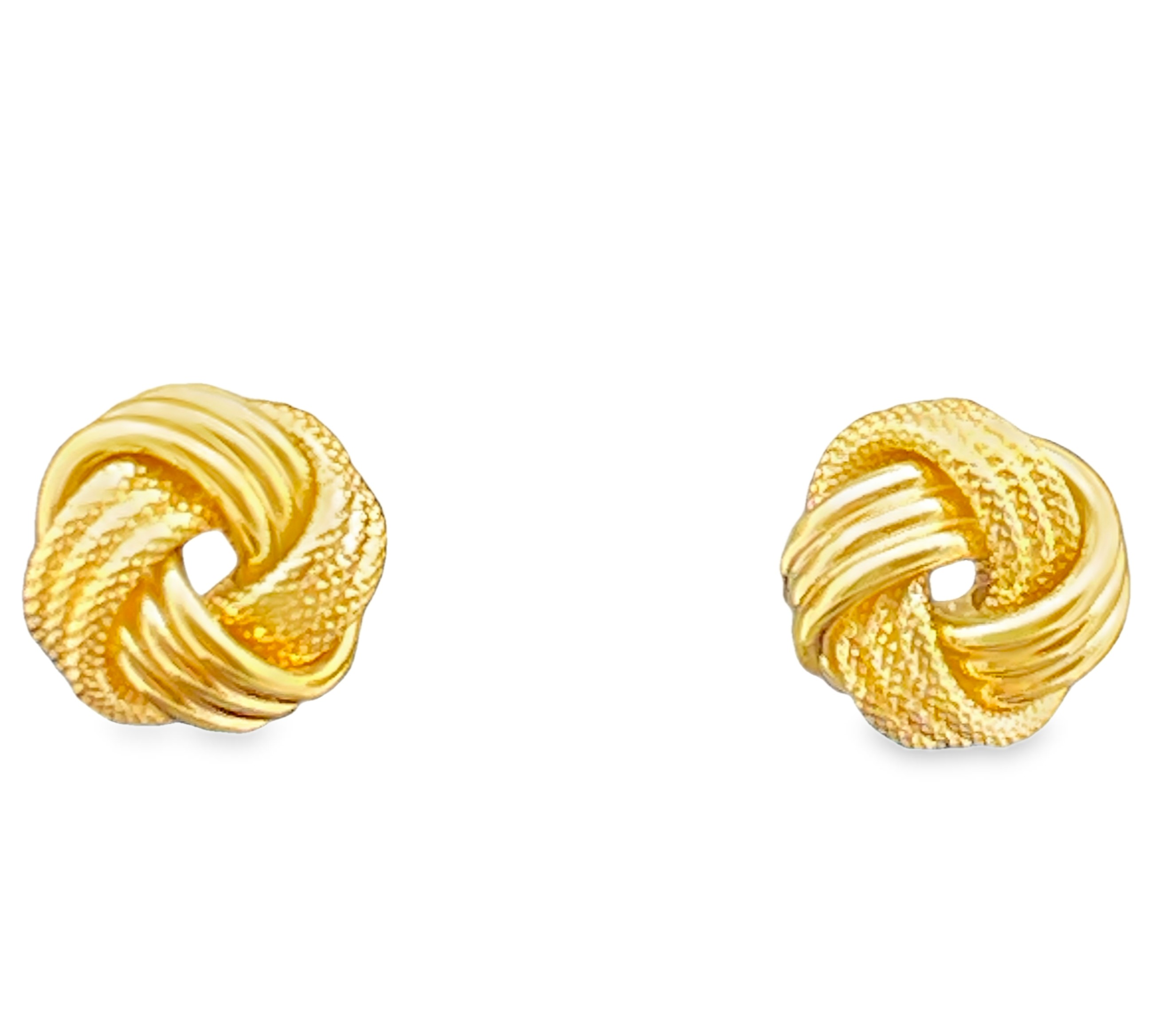 SWIRL LOVE-KNOT STUD EARRINGS 14KY