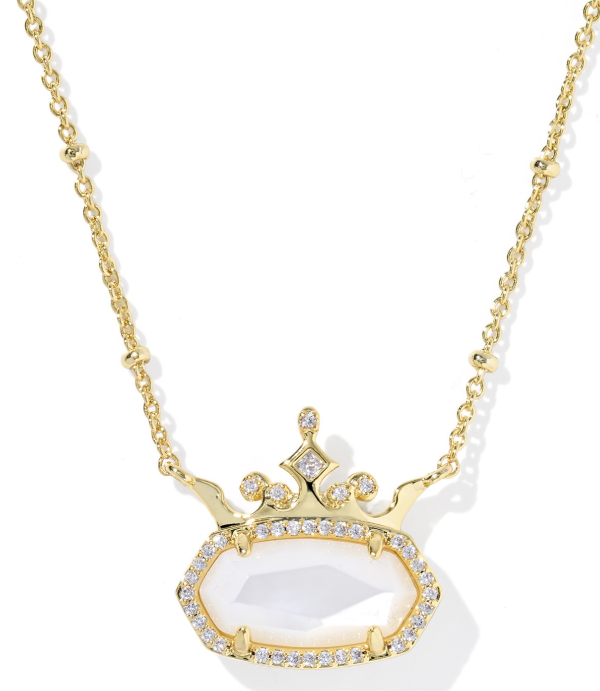 KENDRA SCOTT DISNEY PRINCESS ELISA IVORY MOTHER OF PEARL GOLD TONE NECKLACE