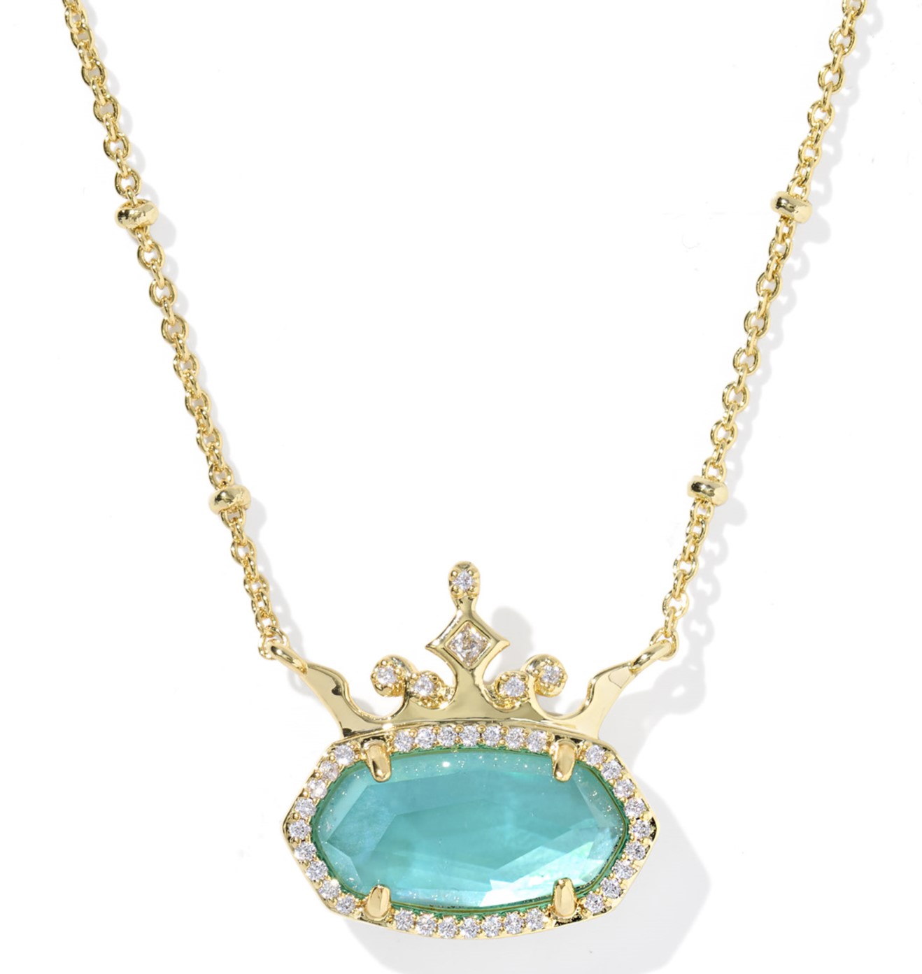KENDRA SCOTT DISNEY PRINCESS ELISA LONDON BLUE ILLUSION GOLD TONE NECKLACE