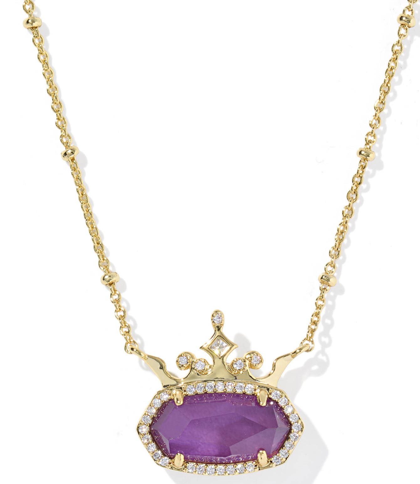 KENDRA SCOTT DISNEY PRINCESS MAUVE MOTHER OF PEARL GOLD TONE NECKLACE