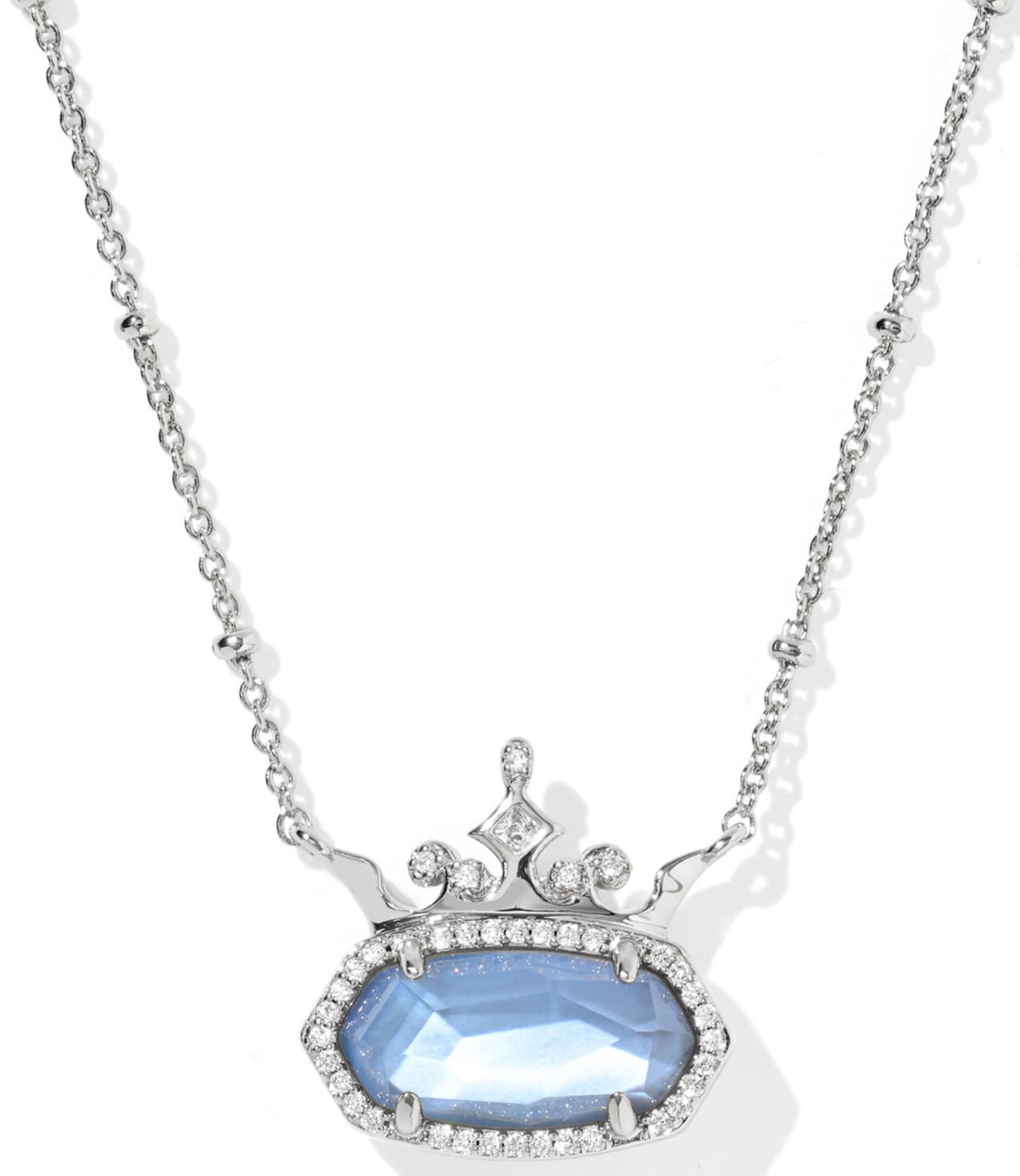 KENDRA SCOTT DISNEY PRINCESS ELISA BLUE MOTHER OF PEARL RHODIUDM NECKLACE