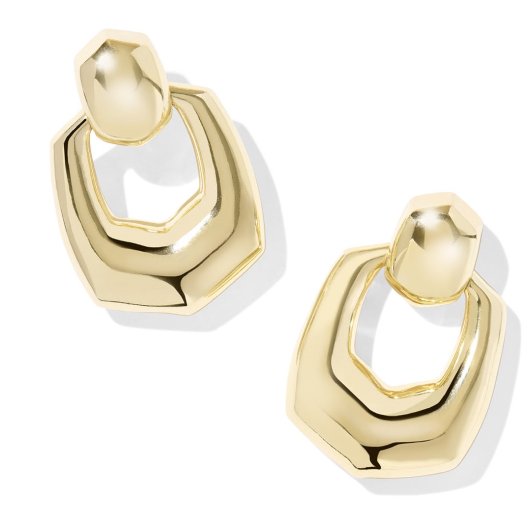 KENDRA SCOTT KAITLIN GOLD TONE OPEN FRAME EARRINGS