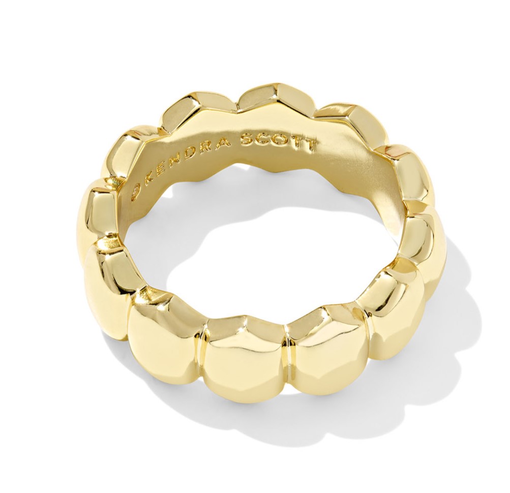 KENDRA SCOTT KAITLIN GOLD TONE BAND RING SIZE 7