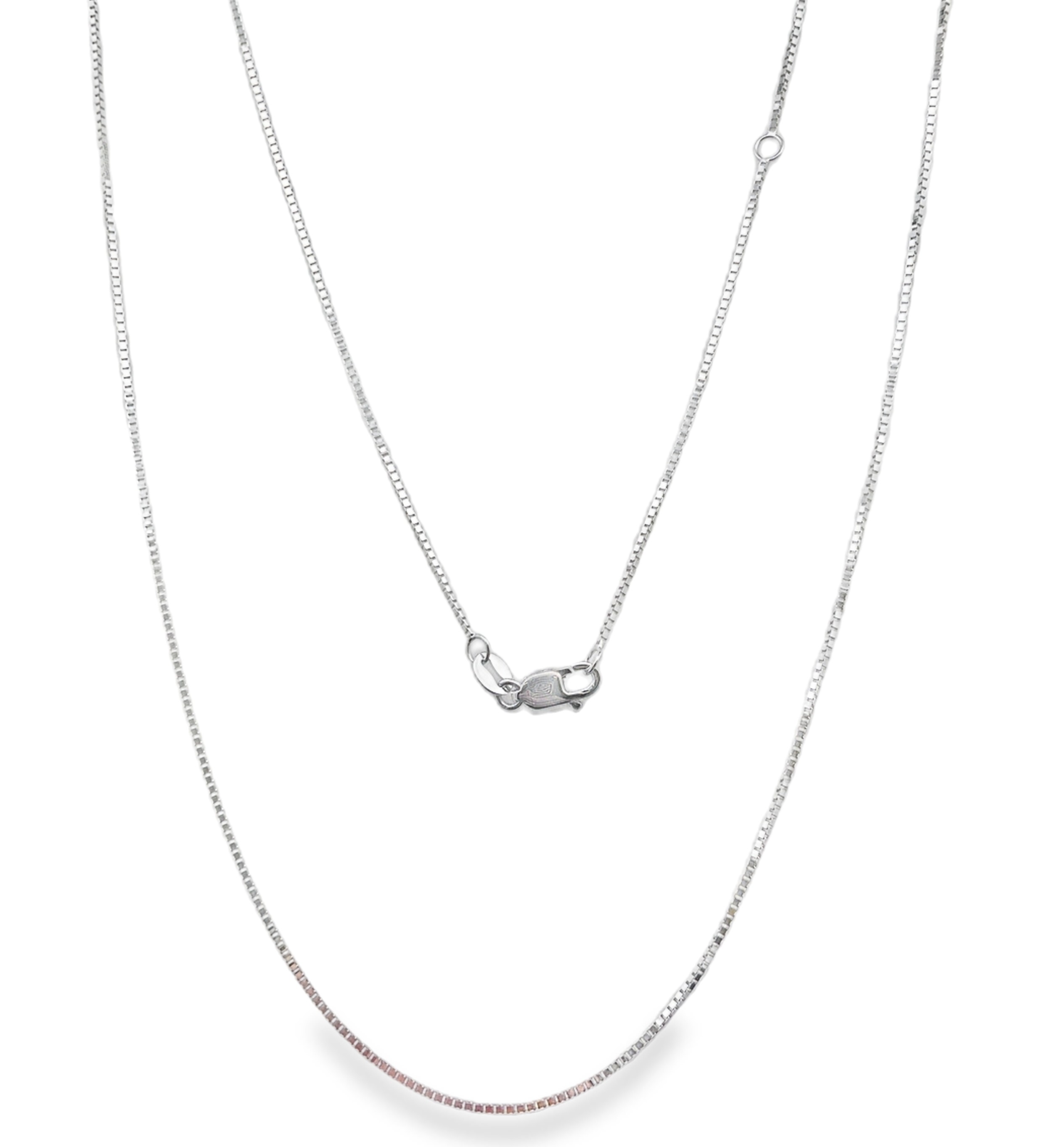 .8MM BOX CHAIN 20" NECKLACE WITH LOBSTER CLASP 14KW