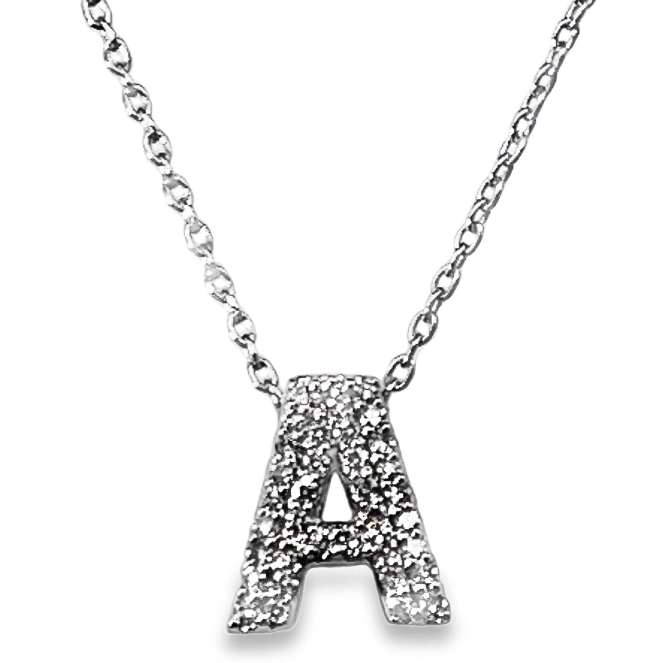 .10CTW DIAMOND INITIAL A PENDANT/CHAIN CONTAINING: 35 ROUND DIAMONDS 10KW  CHAIN INCLUDED