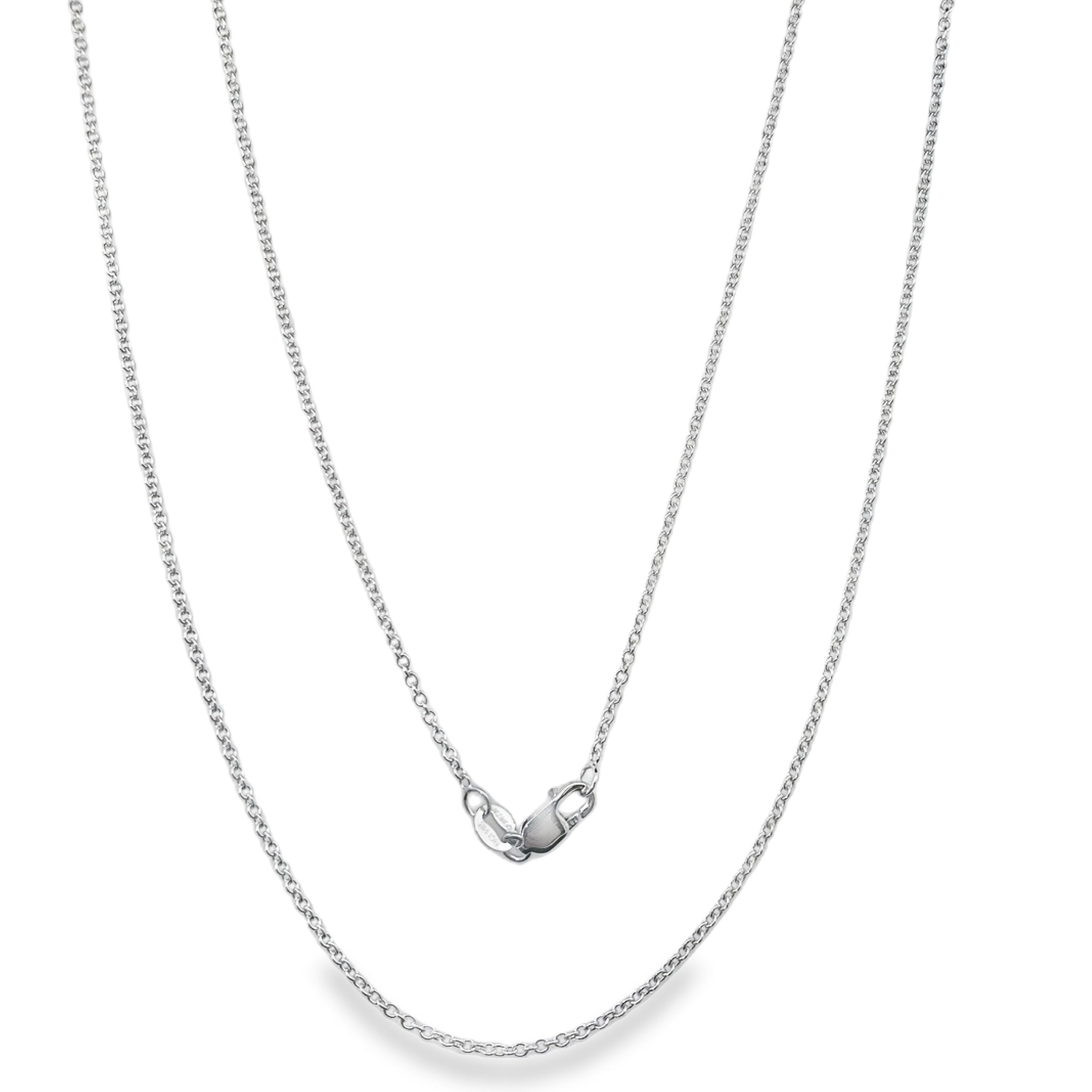1.3MM ROUND CABLE CHAIN 20" NECKLACE WITH LOBSTER CLASP 14KW