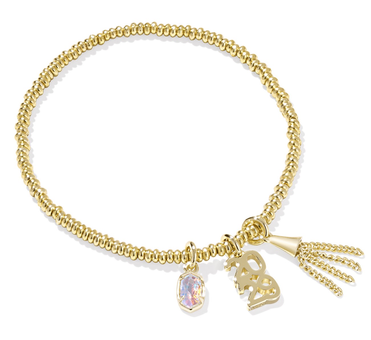 KENDRA SCOTT 2029 GRAD DICHROIC GLASS GOLD TONE STRETCH BRACELET