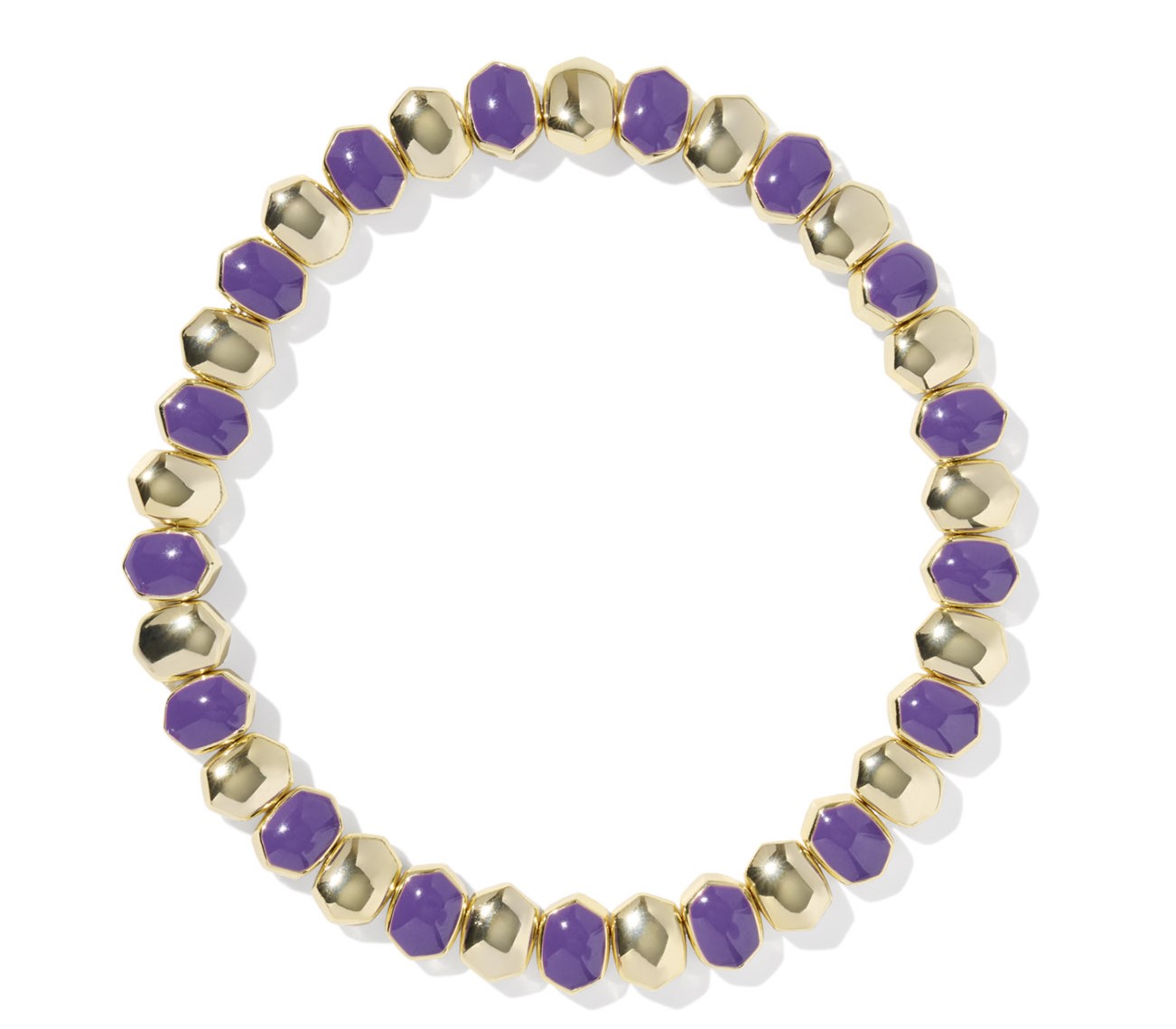 KENDRA SCOTT DAPHNE PURPLE ENAMEL GOLD TONE STRETCH BRACELET