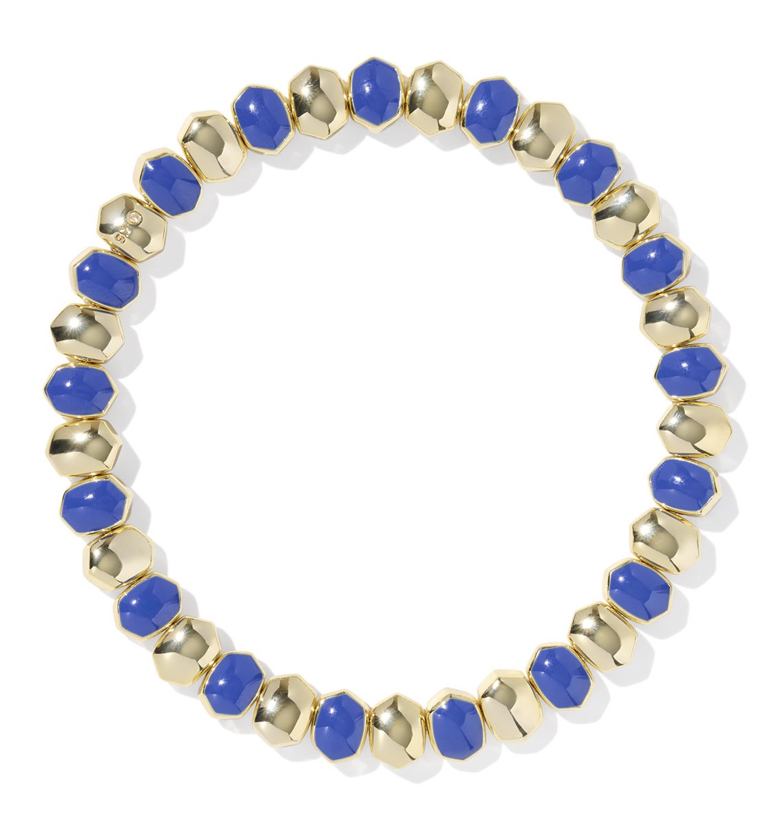 KENDRA SCOTT DAPHNE BLUE ENAMEL GOLD TONE STRETCH BRACELET