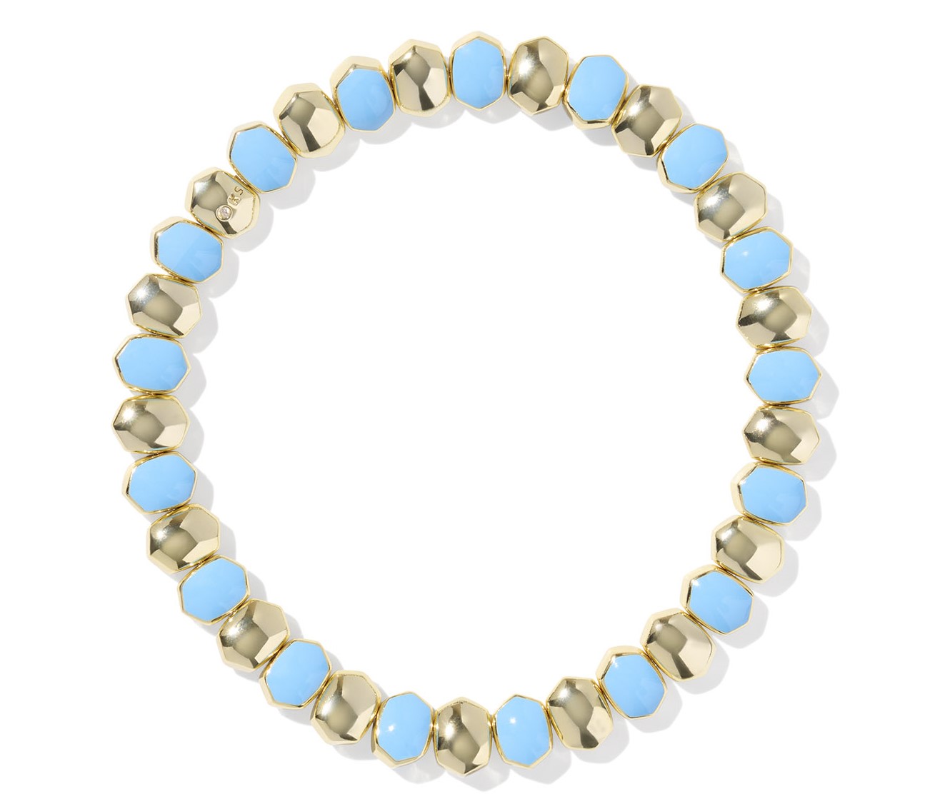 KENDRA SCOTT DAPHNE LIGHT BLUE ENAMEL GOLD TONE STRETCH BRACELET