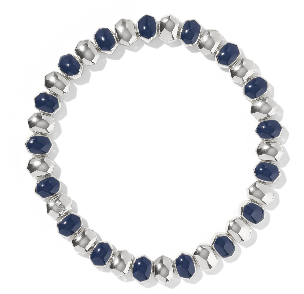 KENDRA SCOTT DAPHNE NAVY ENAMEL RHODIUM STRETCH BRACELET