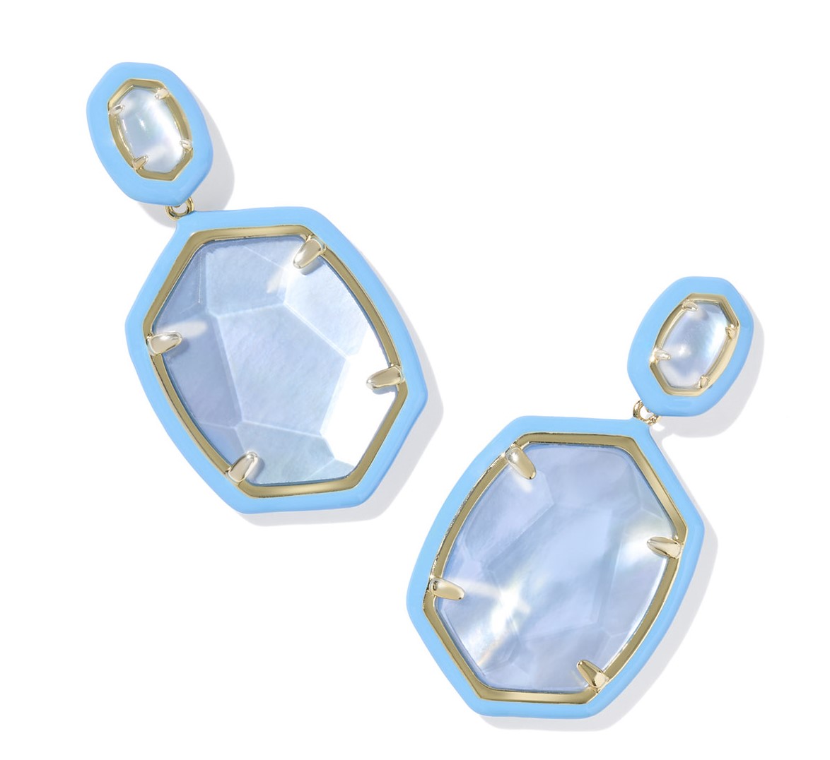 KENDRA SCOTT DAPHNE PERIWINKLE ILLUSION GOLD TONE DROP EARRINGS