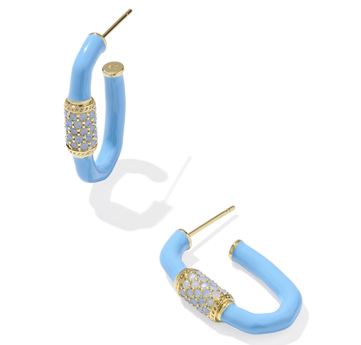 KENDRA SCOTT EMERY PERIWINKLE MIX GOLD TONE HOOP EARRINGS