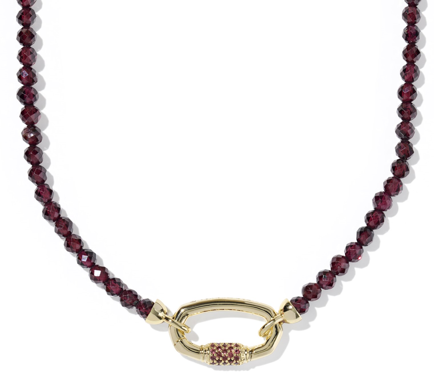 KENDRA SCOTT EMERY RED GARNET GOLD TONE BEADED NECKLACE