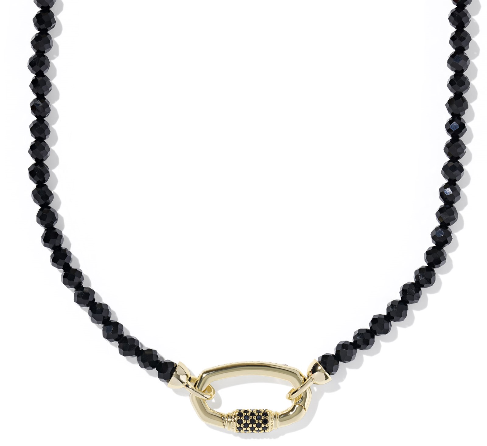 KENDRA SCOTT EMERY BLACK AGATE BEADED GOLD TONE NECKLACE