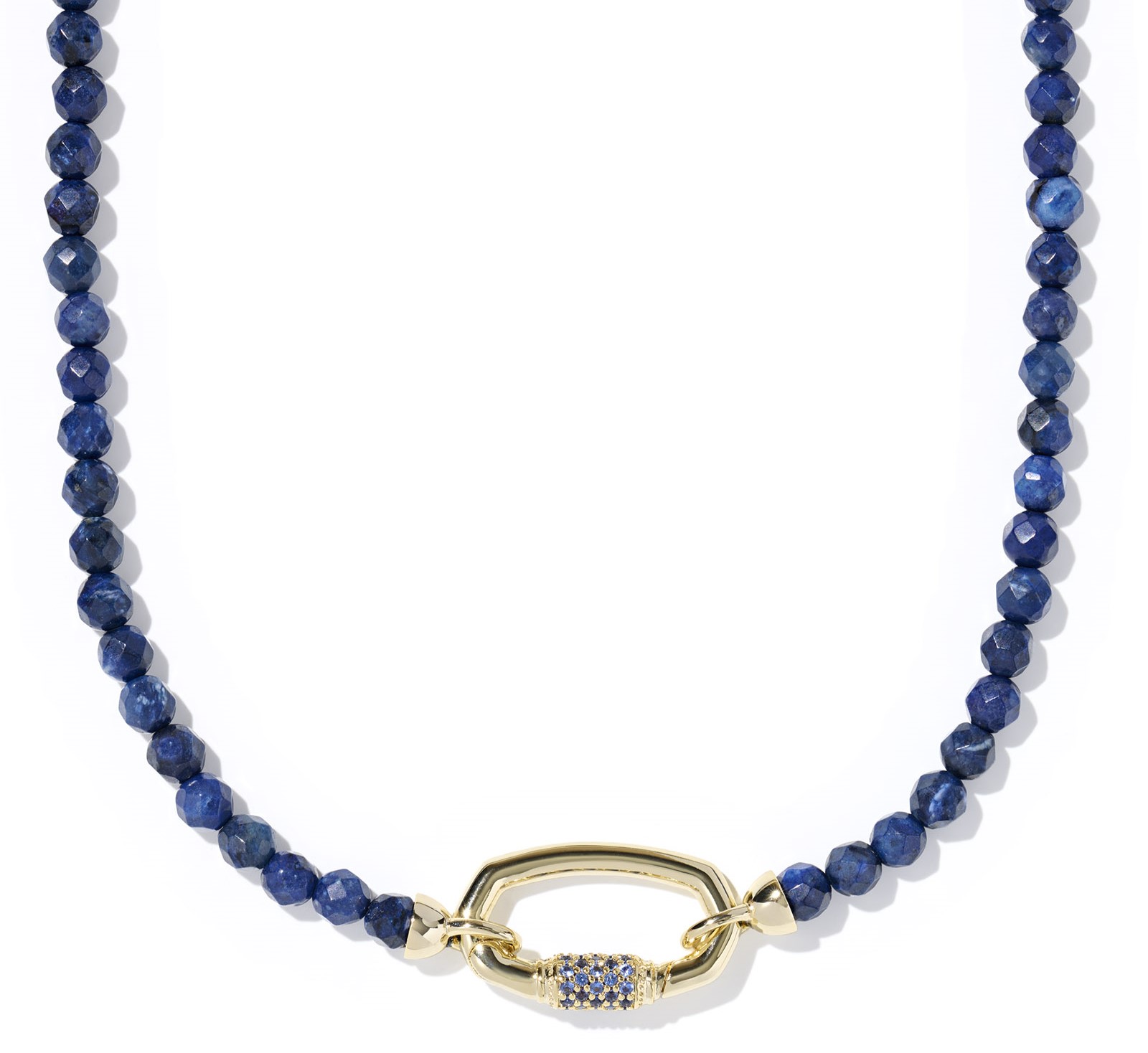 KENDRA SCOTT EMERY DARK BLUE QUARTZ GOLD TONE BEADED NECKLACE