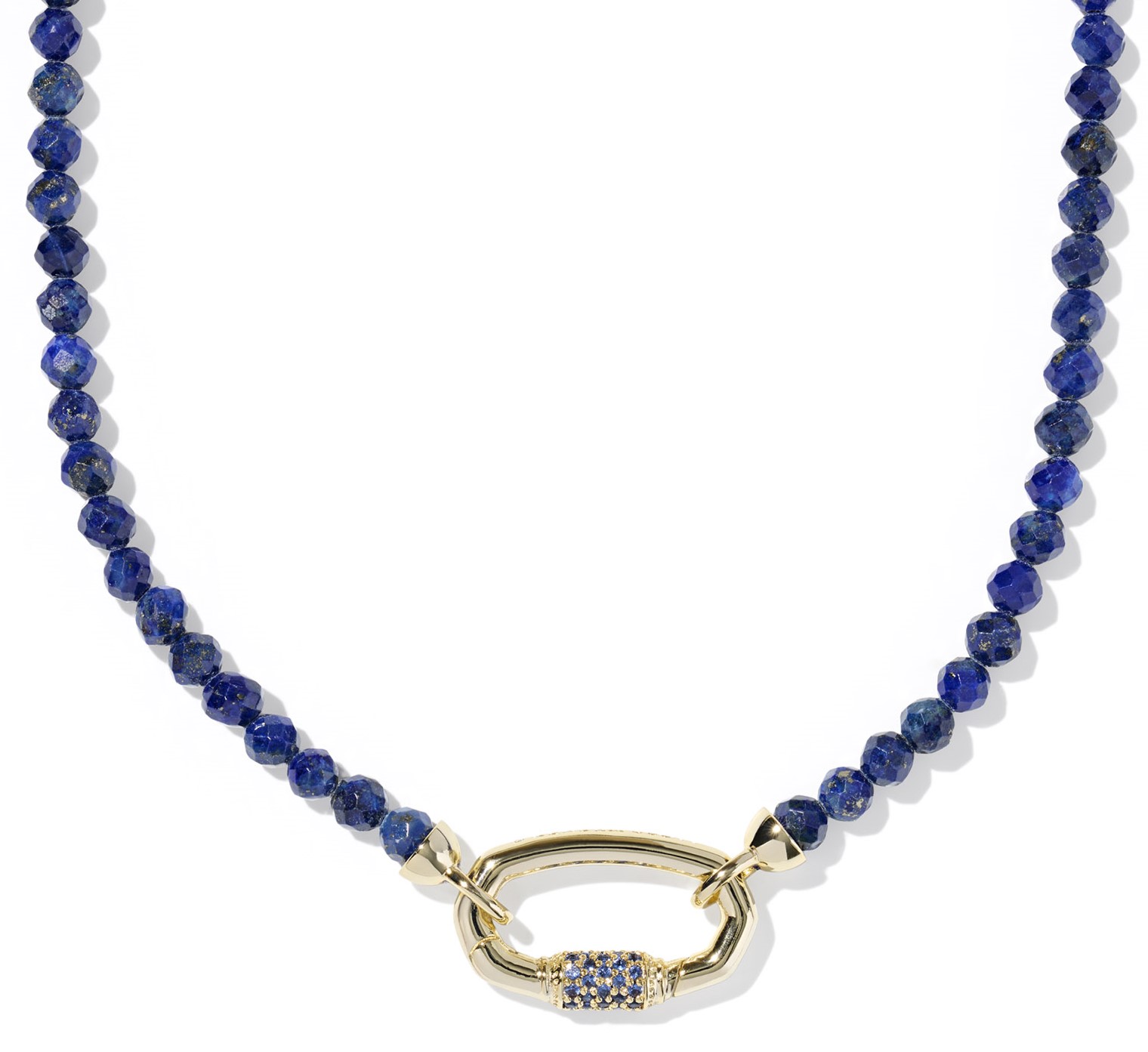 KENDRA SCOTT EMERY BLUE LAPIS GOLD TONE BEADED NECKLACE