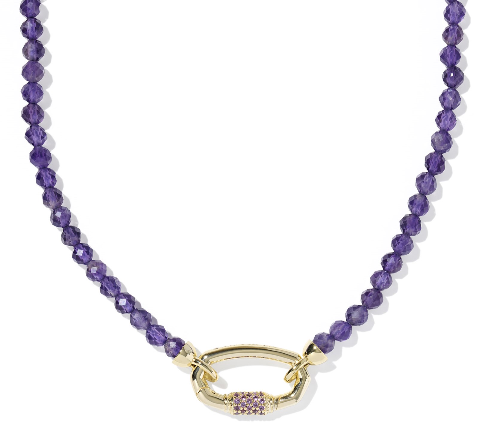 KENDRA SCOTT EMERY DARK PURPLE AMETHYST GOLD TONE BEADED NECKLACE