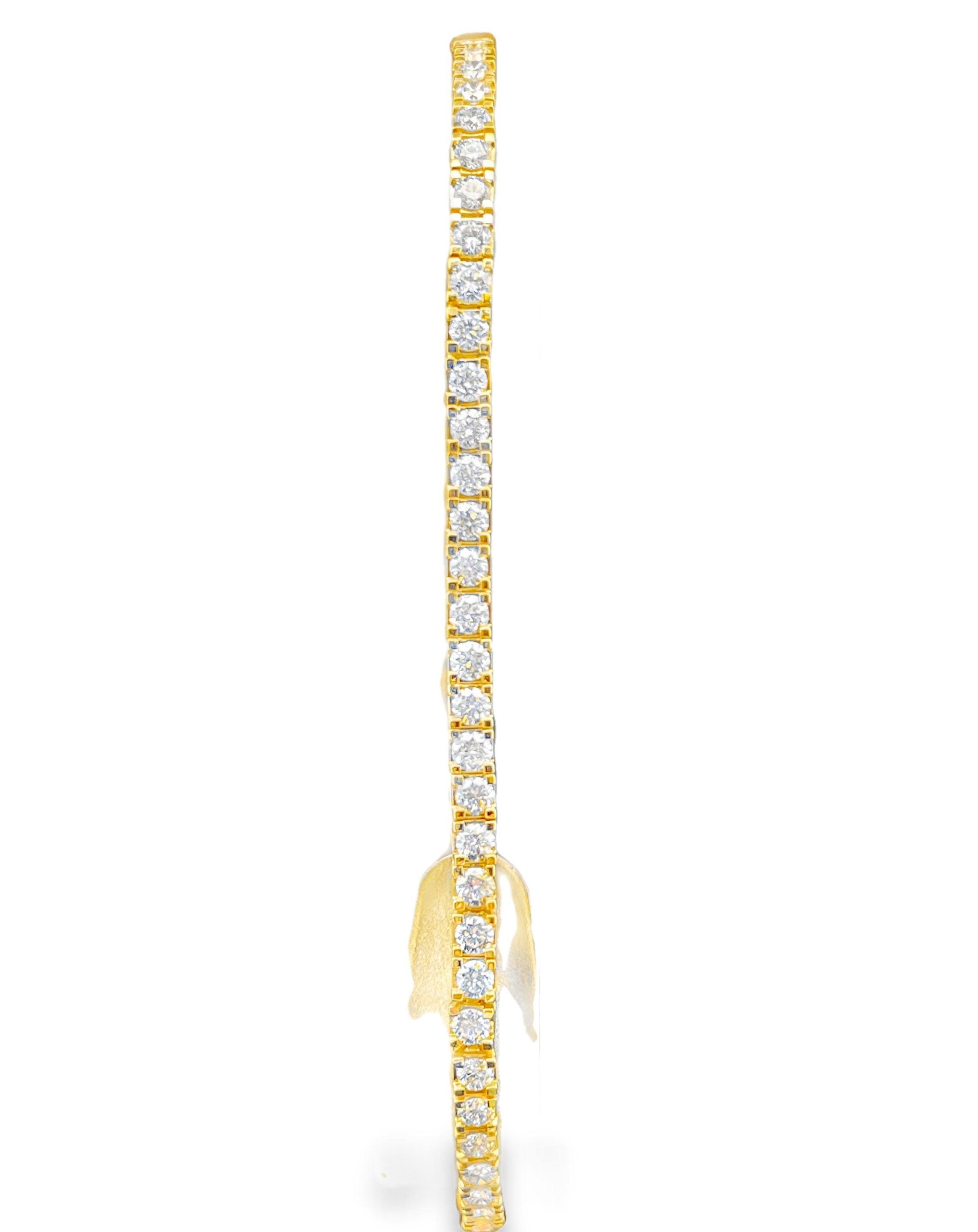 SUPER MAN MADE CREATED 3CTW DIAMOND TENNIS BRACELET WITH SAFETY BAR CONTAINING: 76 ROUND DIAMONDS E-F VS 14KY