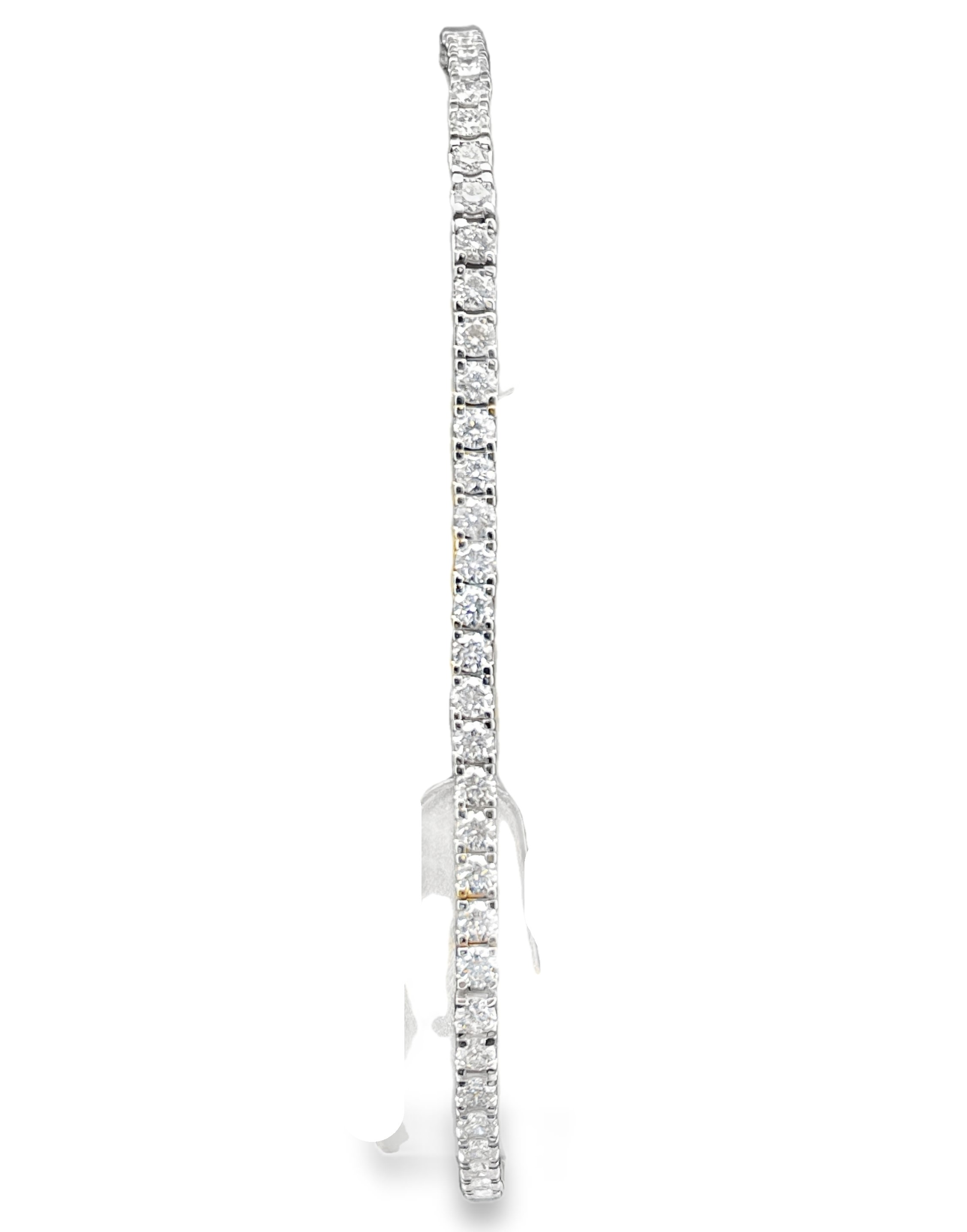 SUPER MAN MADE CREATED 3CTW DIAMOND TENNIS BRACELET WITH SAFETY BAR CONTAINING: 76 ROUND DIAMONDS E-F VS 14KW