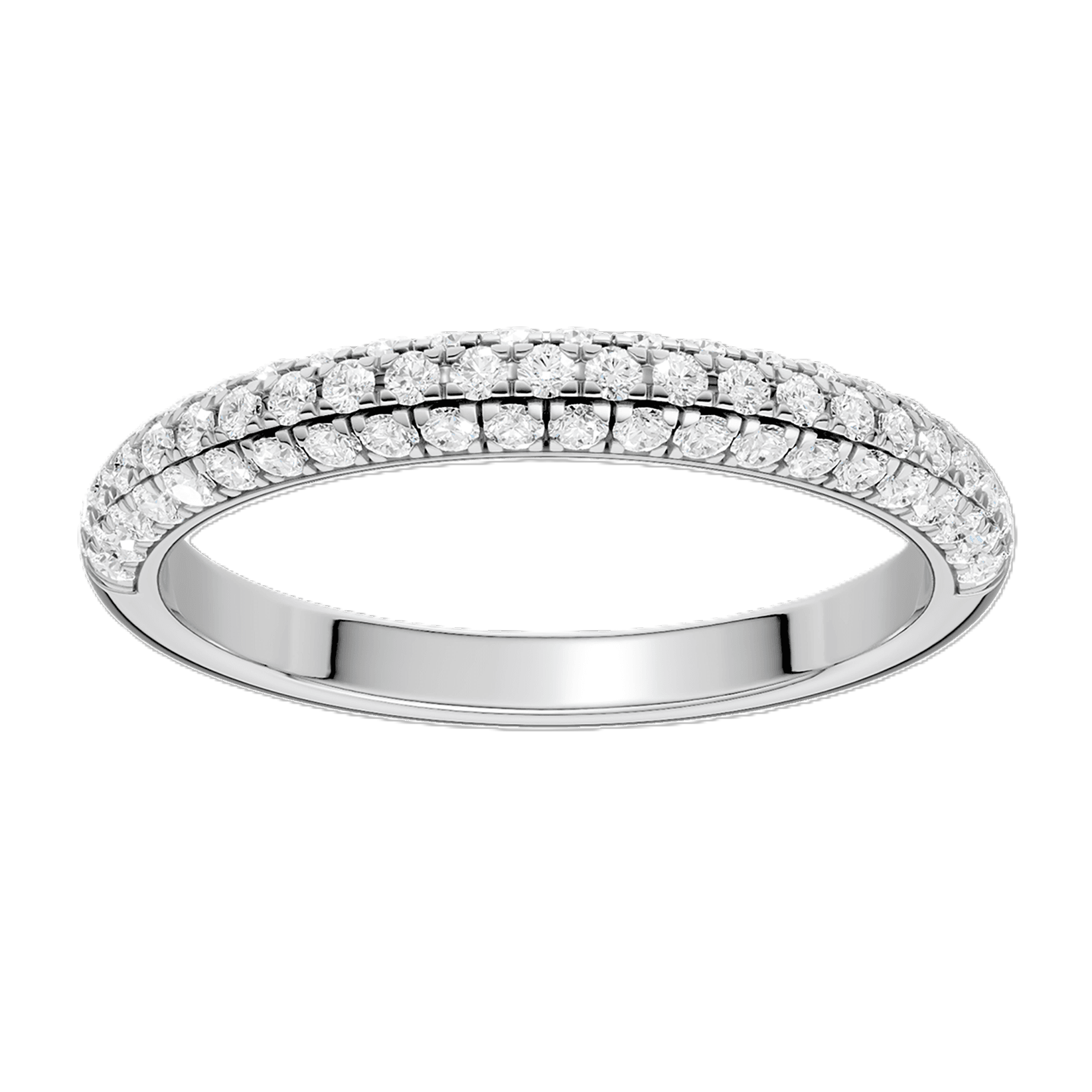 SUPER MAN MADE CREATED .40CTW LDS DIAMOND PAVE 3-ROW BAND CONTAINING: 67 ROUND DIAMONDS E-F VS 14KW