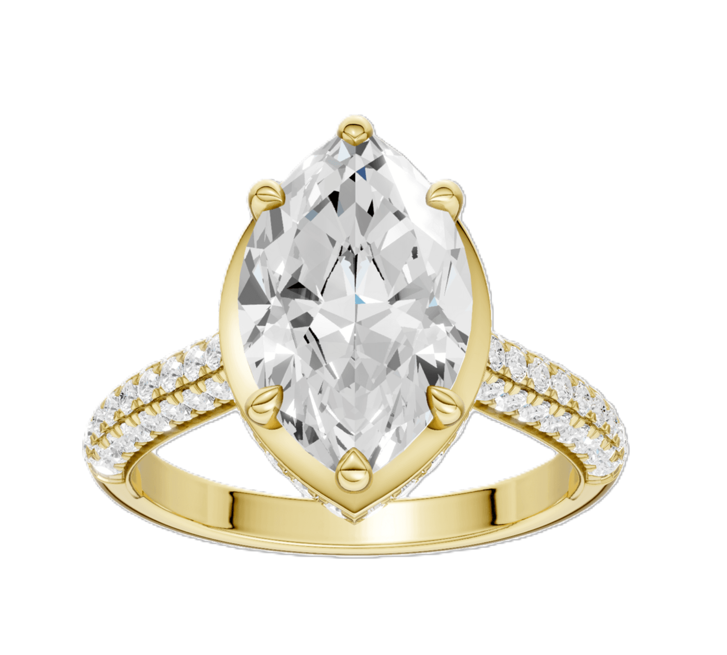 SUPER MAN MADE CREATED 2.56CTW DIAMOND ENGAGEMENT RING CONTAINING: 2.06CT MARQUISE DIAMOND CENTER F VS + 86 ROUND DIAMONDS.50CTW E-F VS 14KY