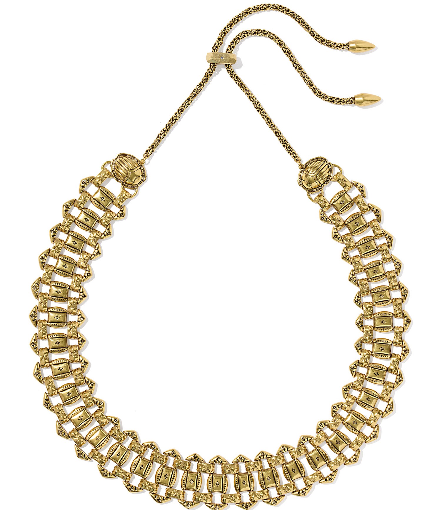KENDRA SCOTT CATHERINE VINTAGE GOLD TONE STATEMENT NECKLACE