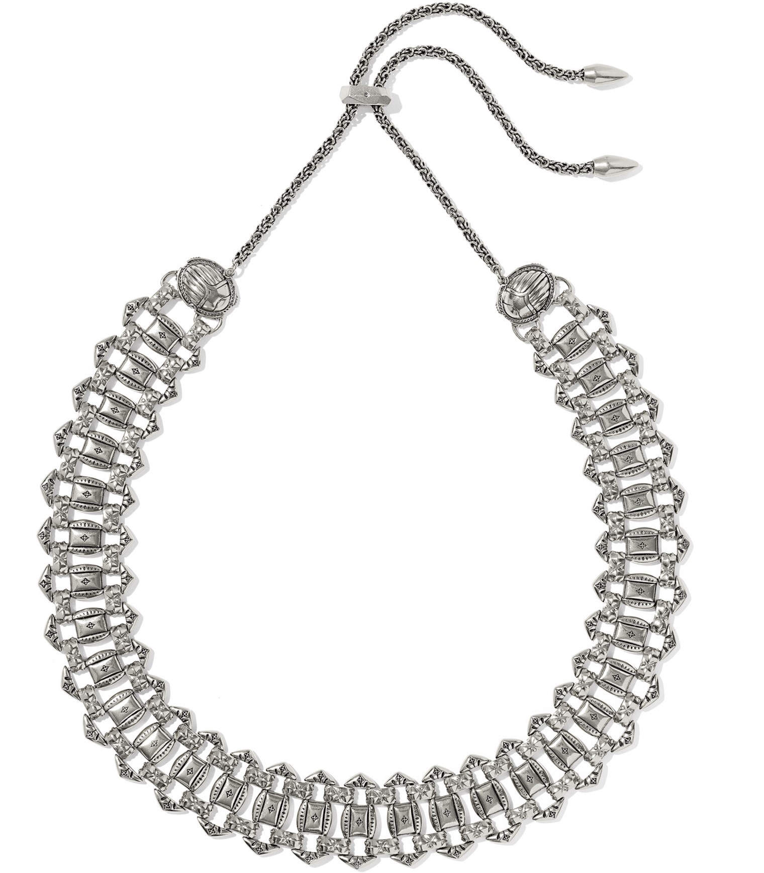 KENDRA SCOTT CATHERINE VINTAGE SILVER STATEMENT NECKLACE