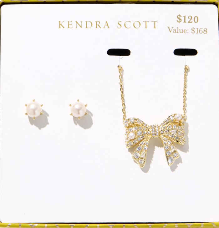KENDRA SCOTT KRISTA BOW/ASHTON GIFTSET WHITE W/YELLOW