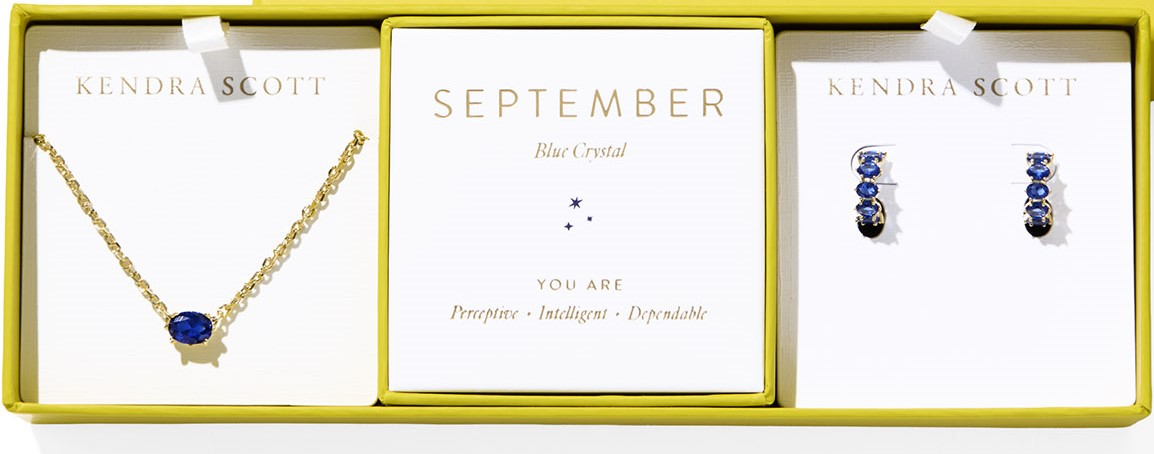 KENDRA SCOTT CAILIN PEND/ER GIFTSET YELLOW  BLUE CRYSTAL