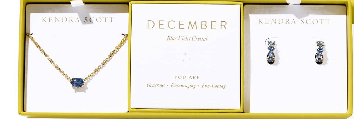 KENDRA SCOTT CAILIN PEND/ER GIFTSET YELLOW BLUE VIOLET CRYSTAL