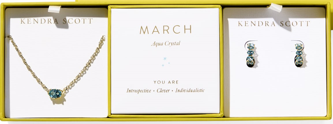 KENDRA SCOTT CAILIN PEND/ER GIFTSET YELLOW AQUA CRYSTAL