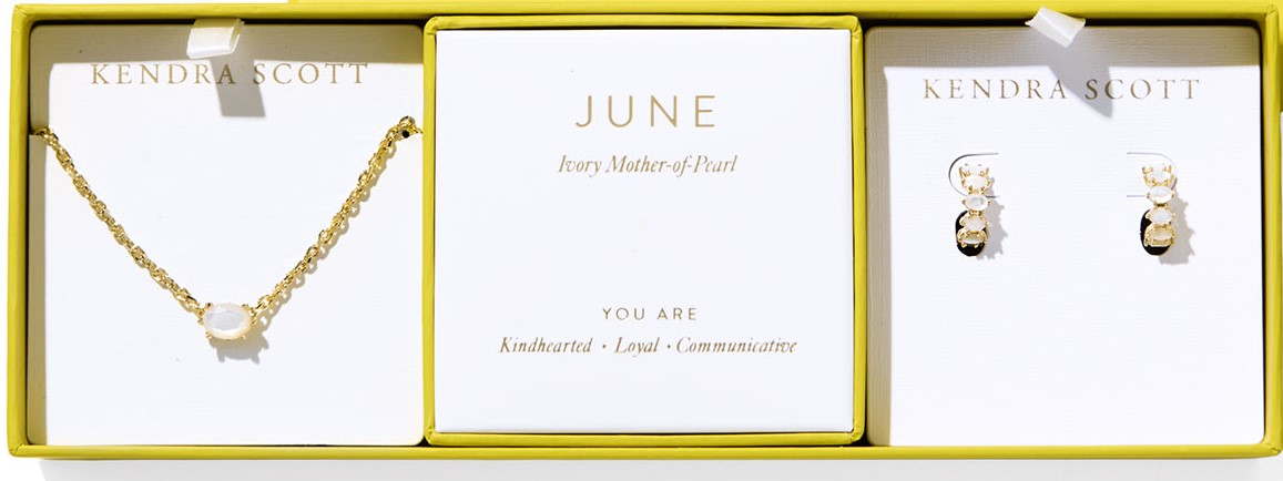 KENDRA SCOTT CAILIN PEND/ER GIFTSET YELLOW IVORY MOP